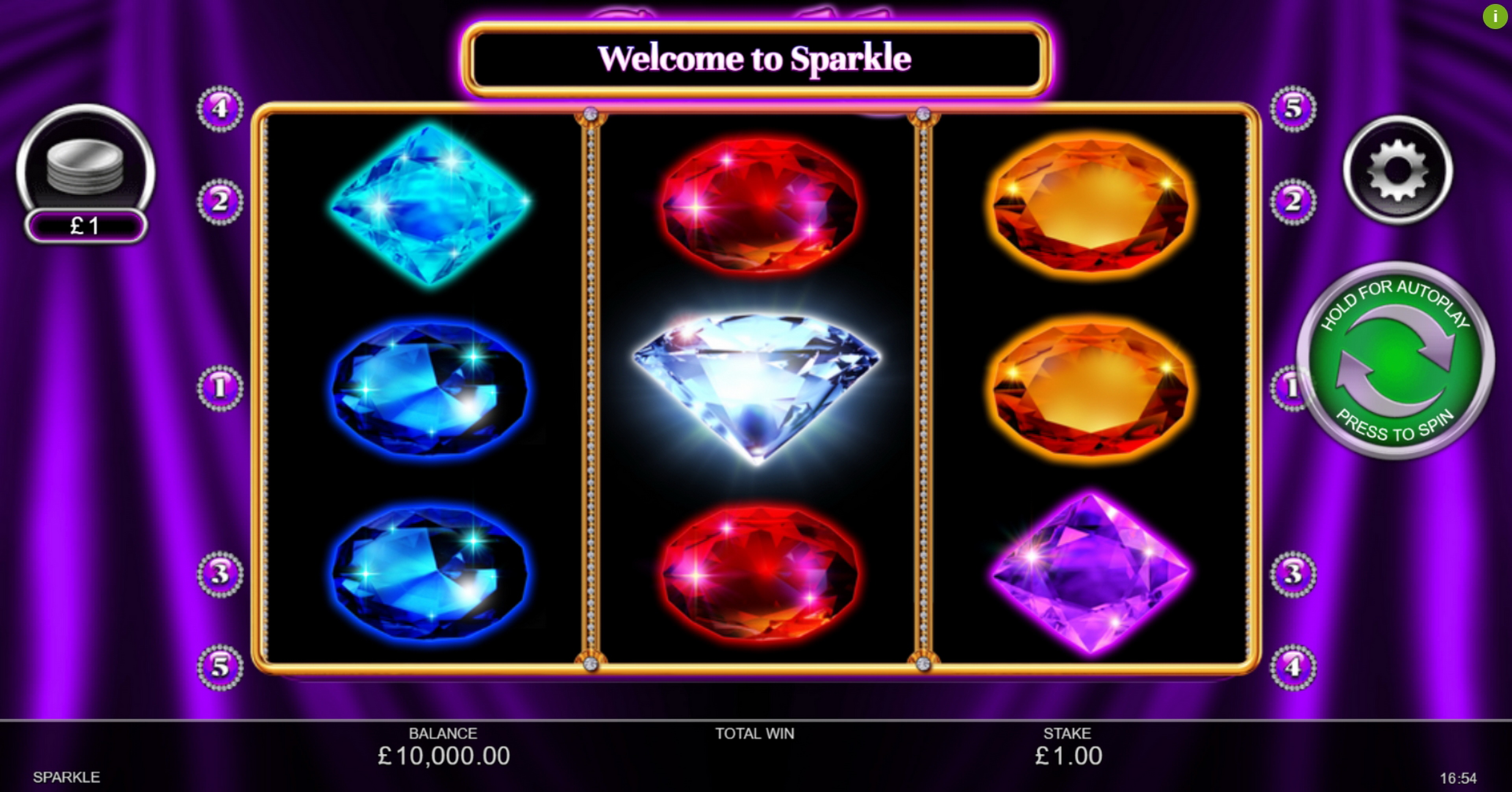 Reels in Sparkle Slot Game by Inspired Gaming