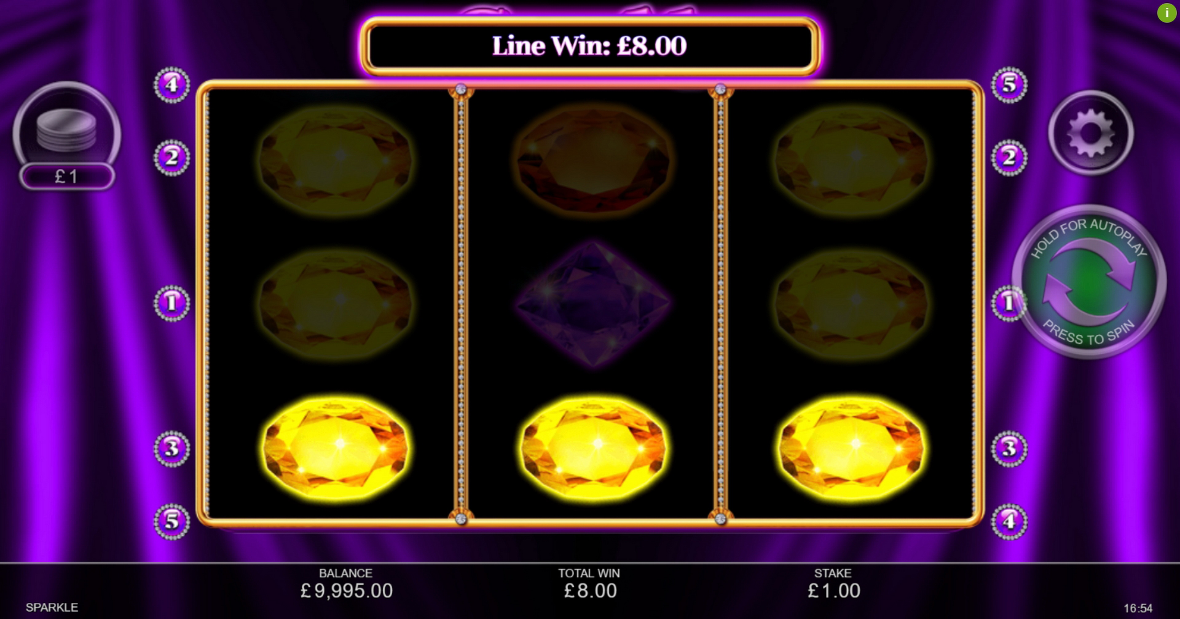 Win Money in Sparkle Free Slot Game by Inspired Gaming