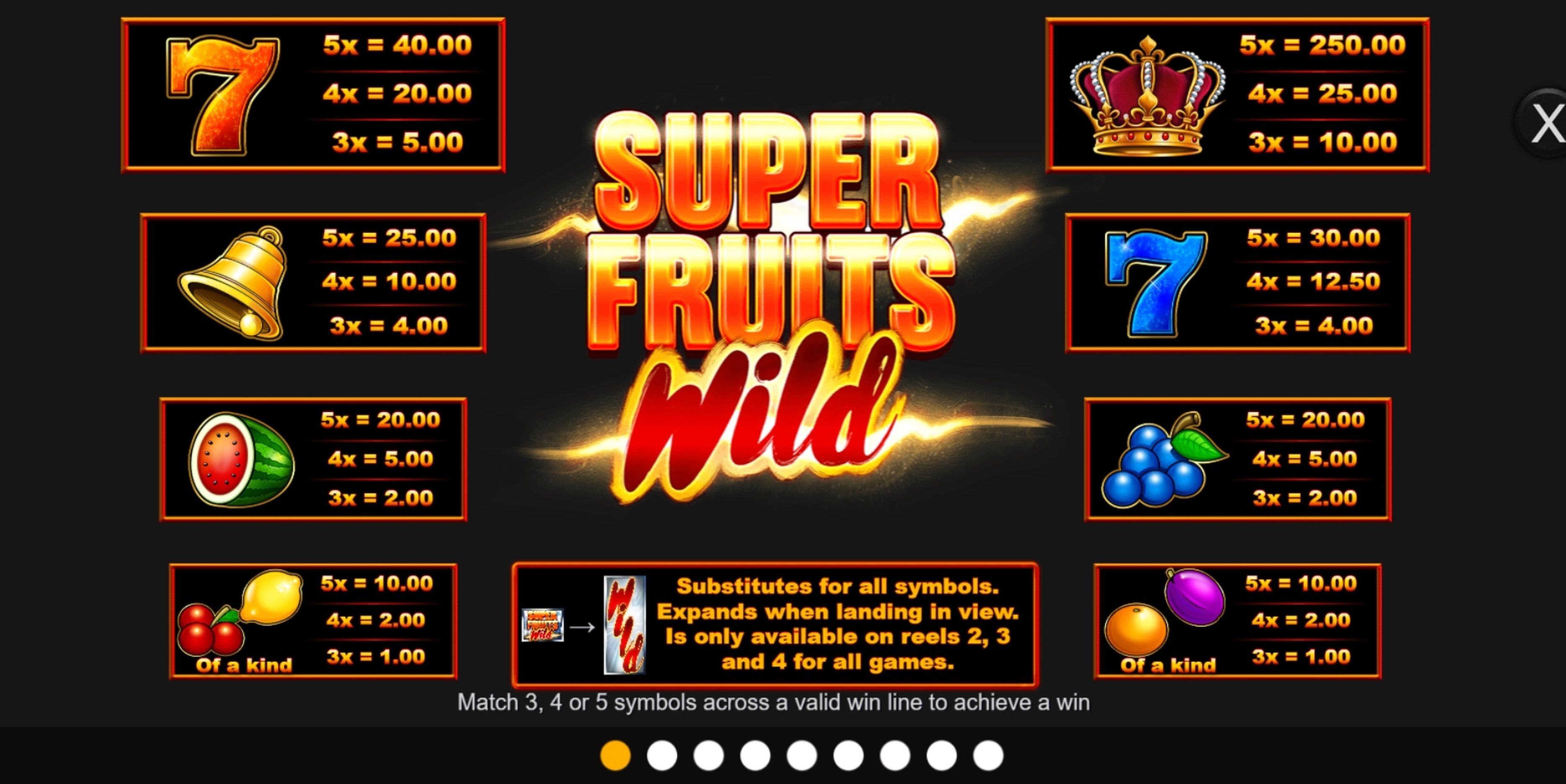 Info of Super Fruits Wild Slot Game by Inspired Gaming