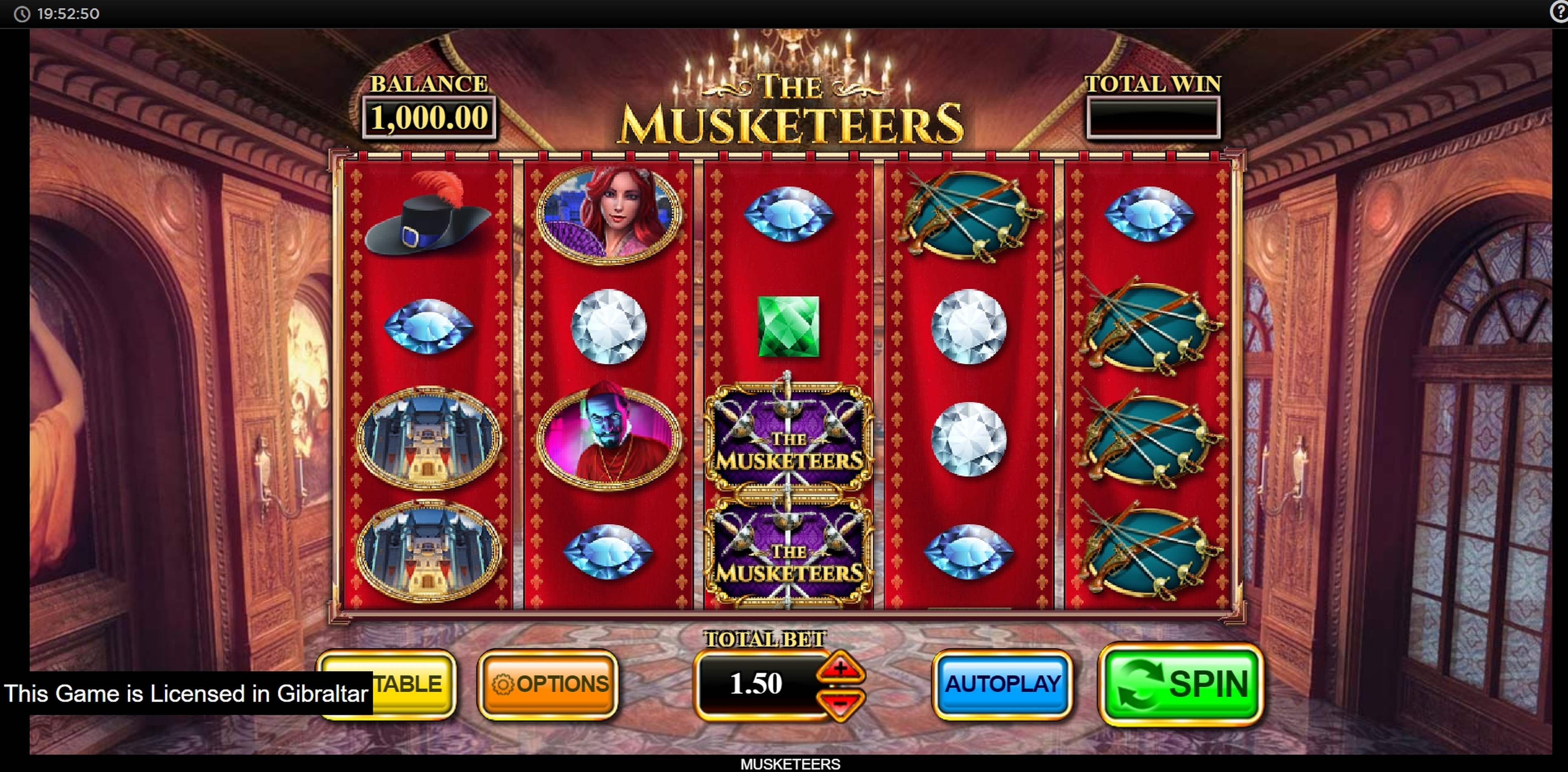 Reels in The Musketeers Slot Game by Inspired Gaming