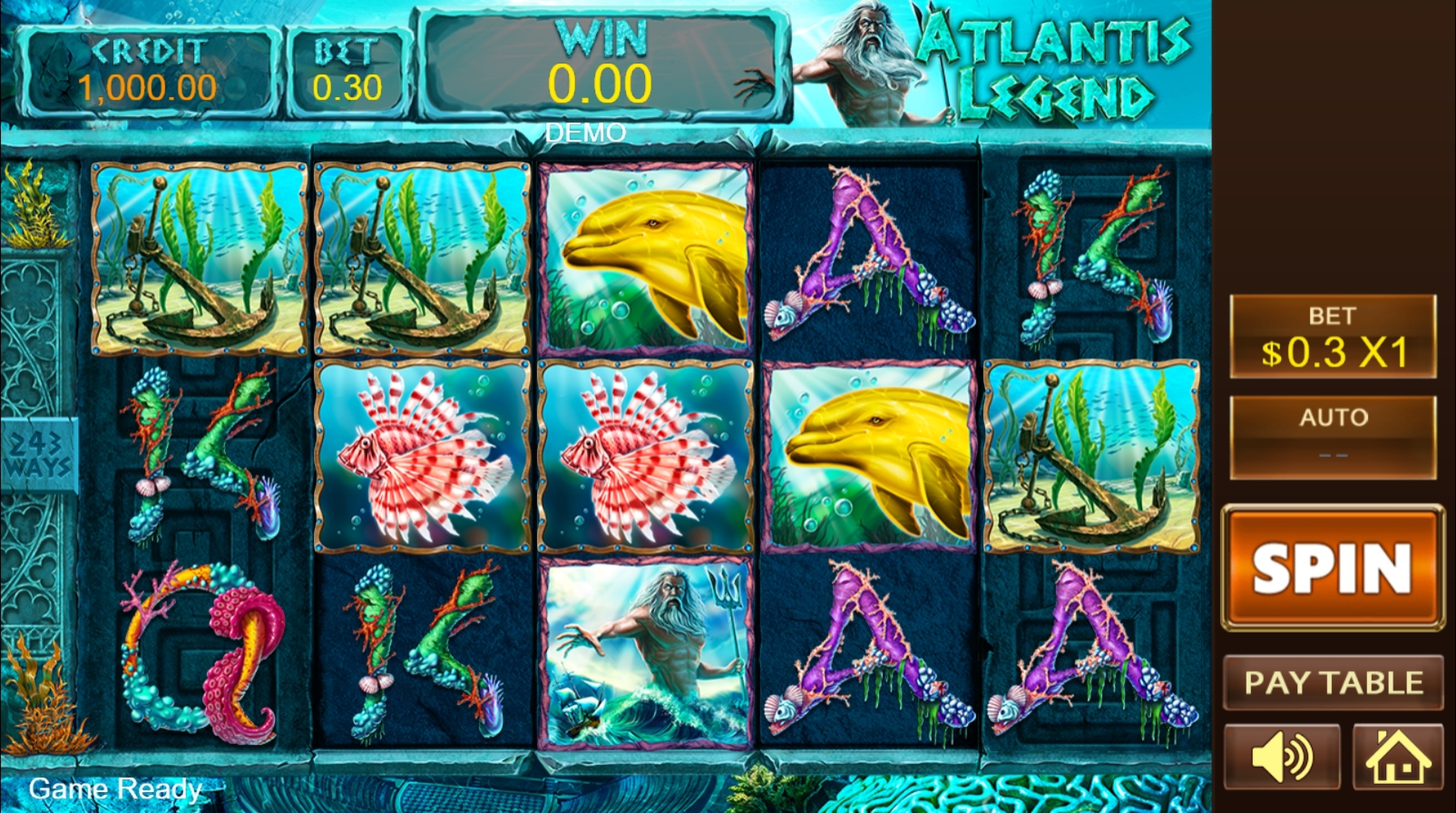 Reels in Atlantis Legend Slot Game by PlayStar