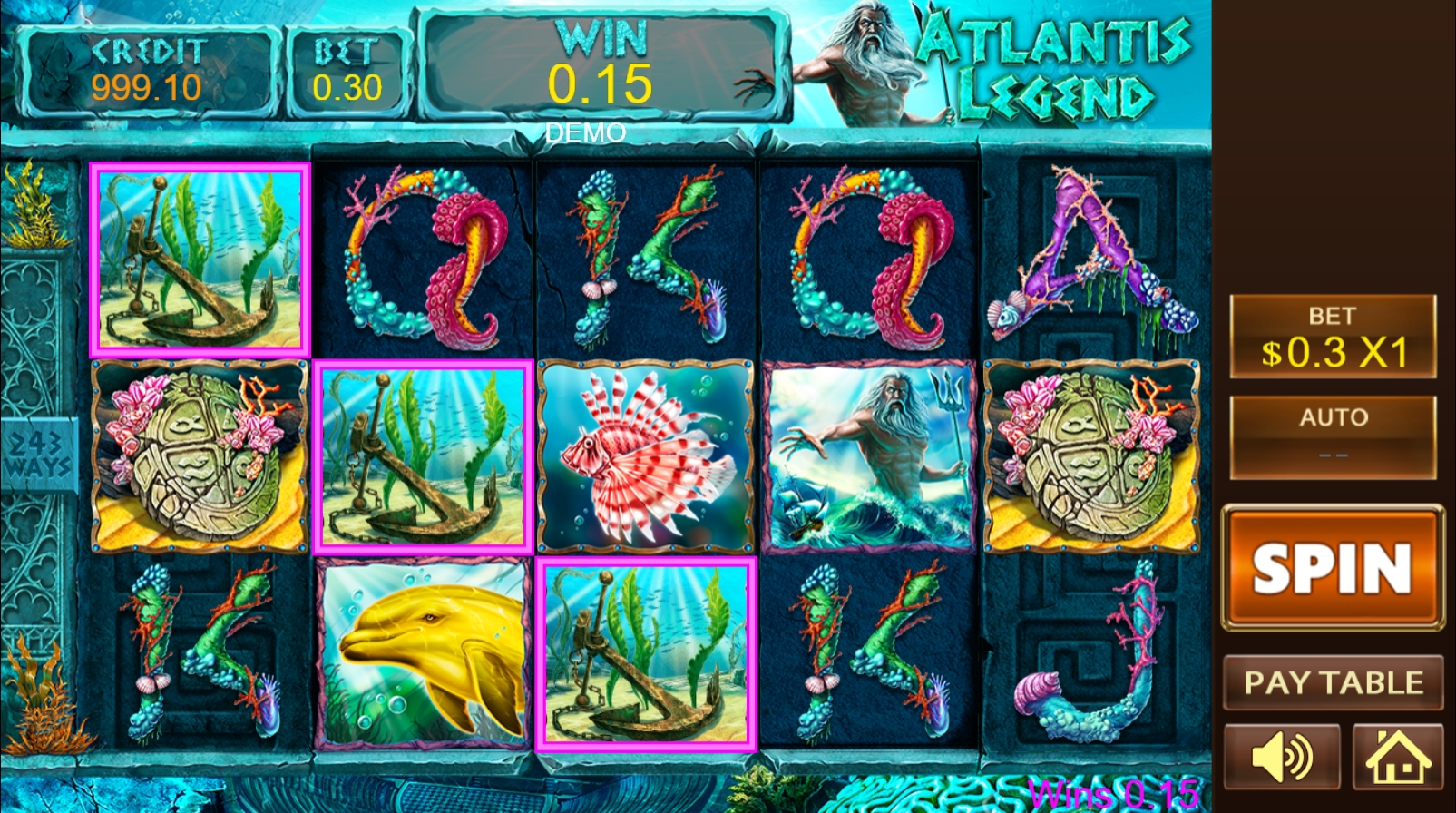 Win Money in Atlantis Legend Free Slot Game by PlayStar