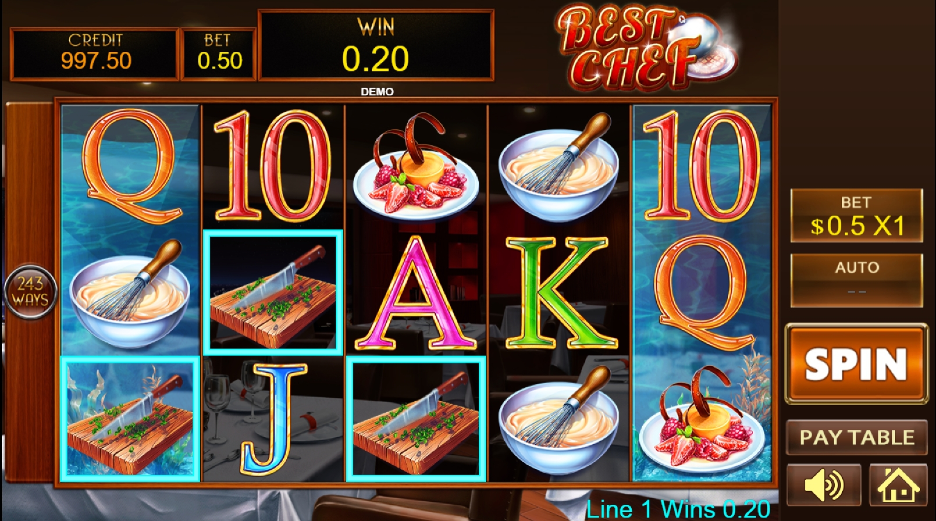 Win Money in Best Chef Free Slot Game by PlayStar