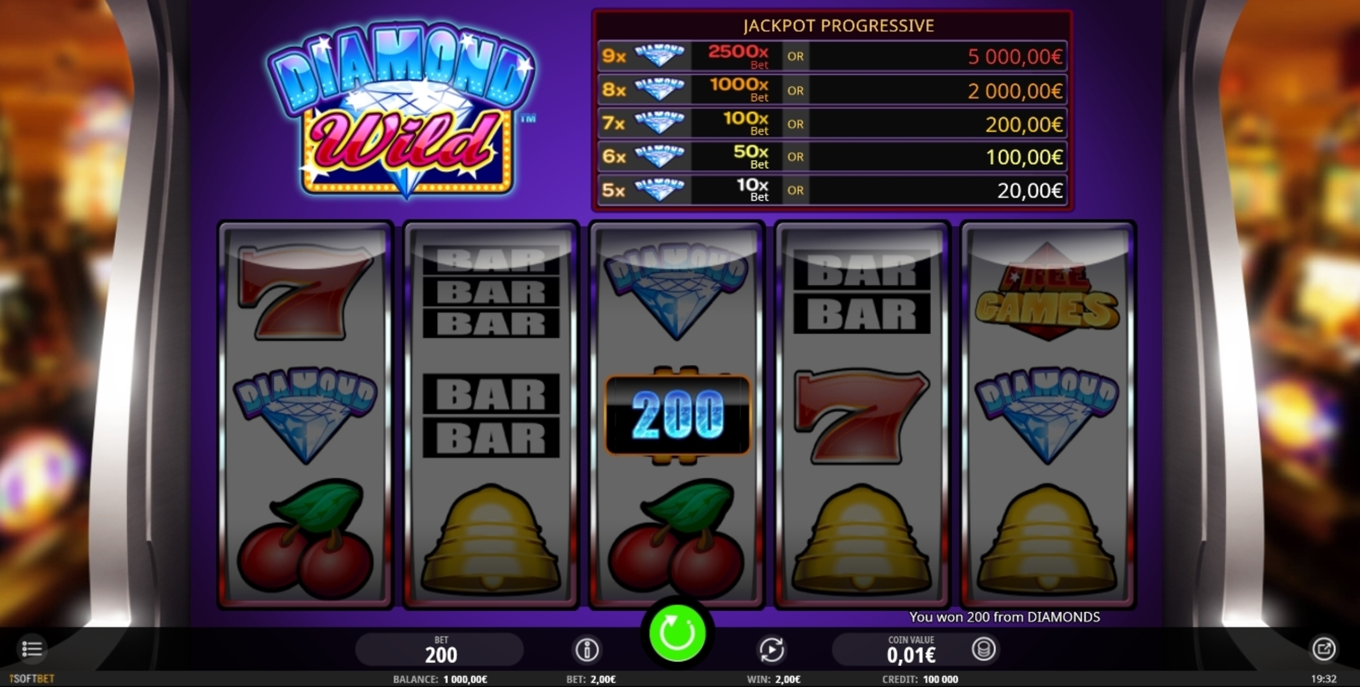 Win Money in Diamond Wild Free Slot Game by iSoftBet