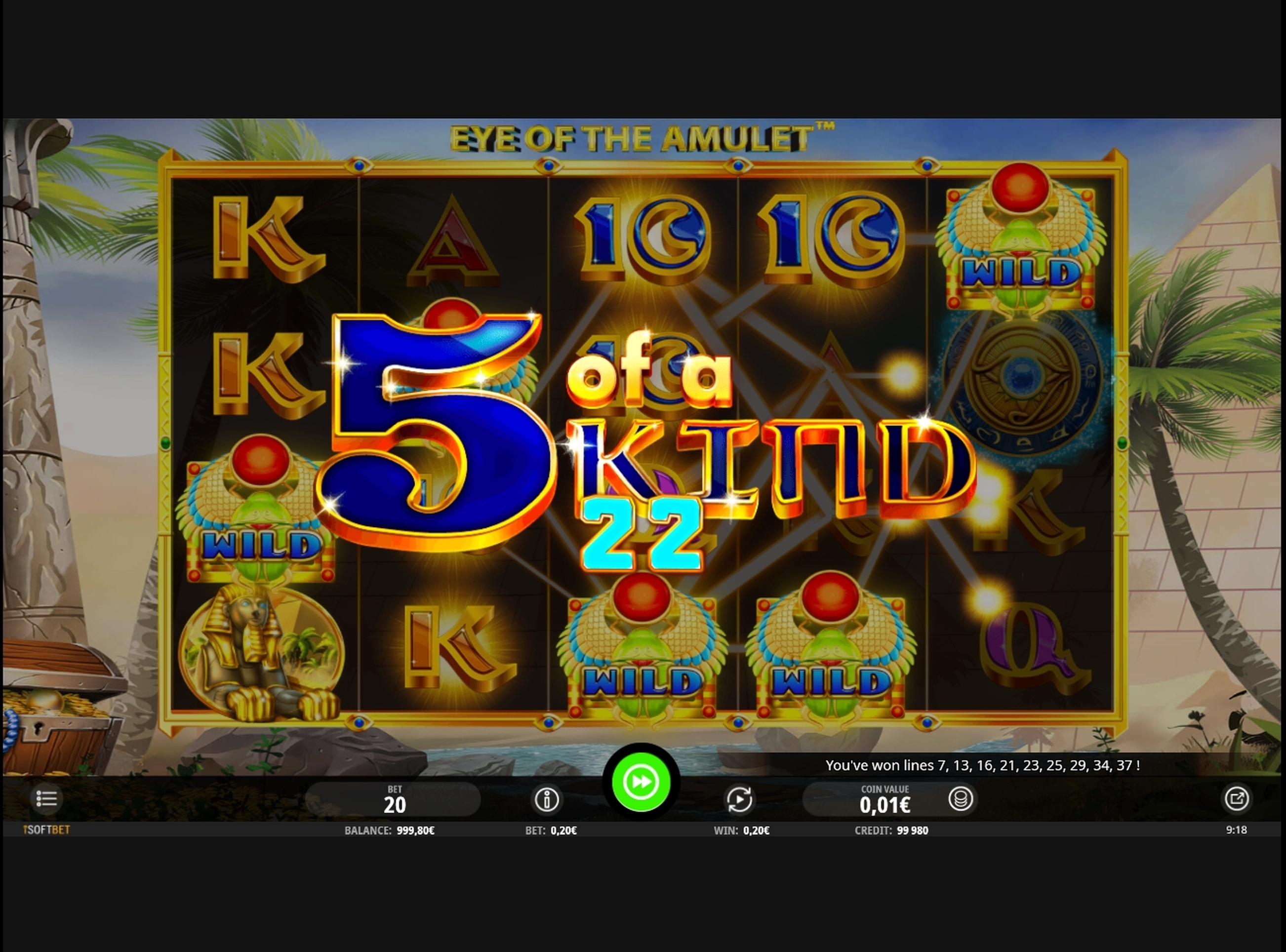 Win Money in Eye of the Amulet Free Slot Game by iSoftBet