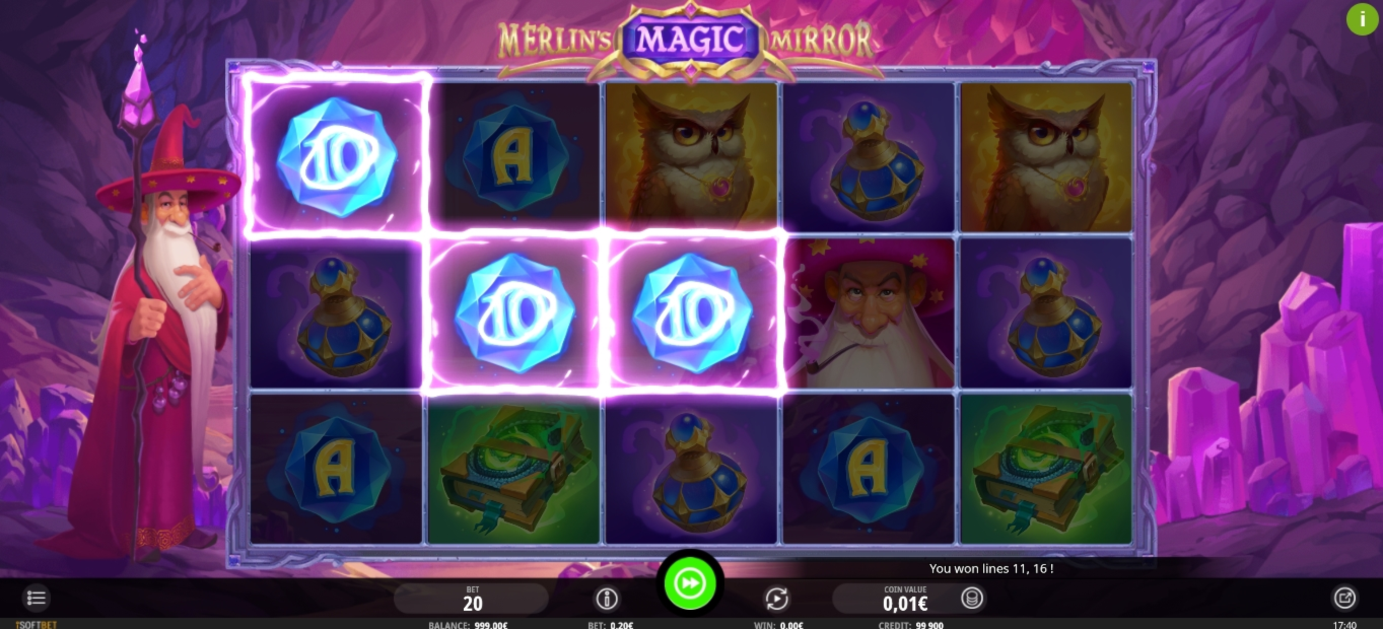 Win Money in Merlin's Magic Mirror Free Slot Game by iSoftBet