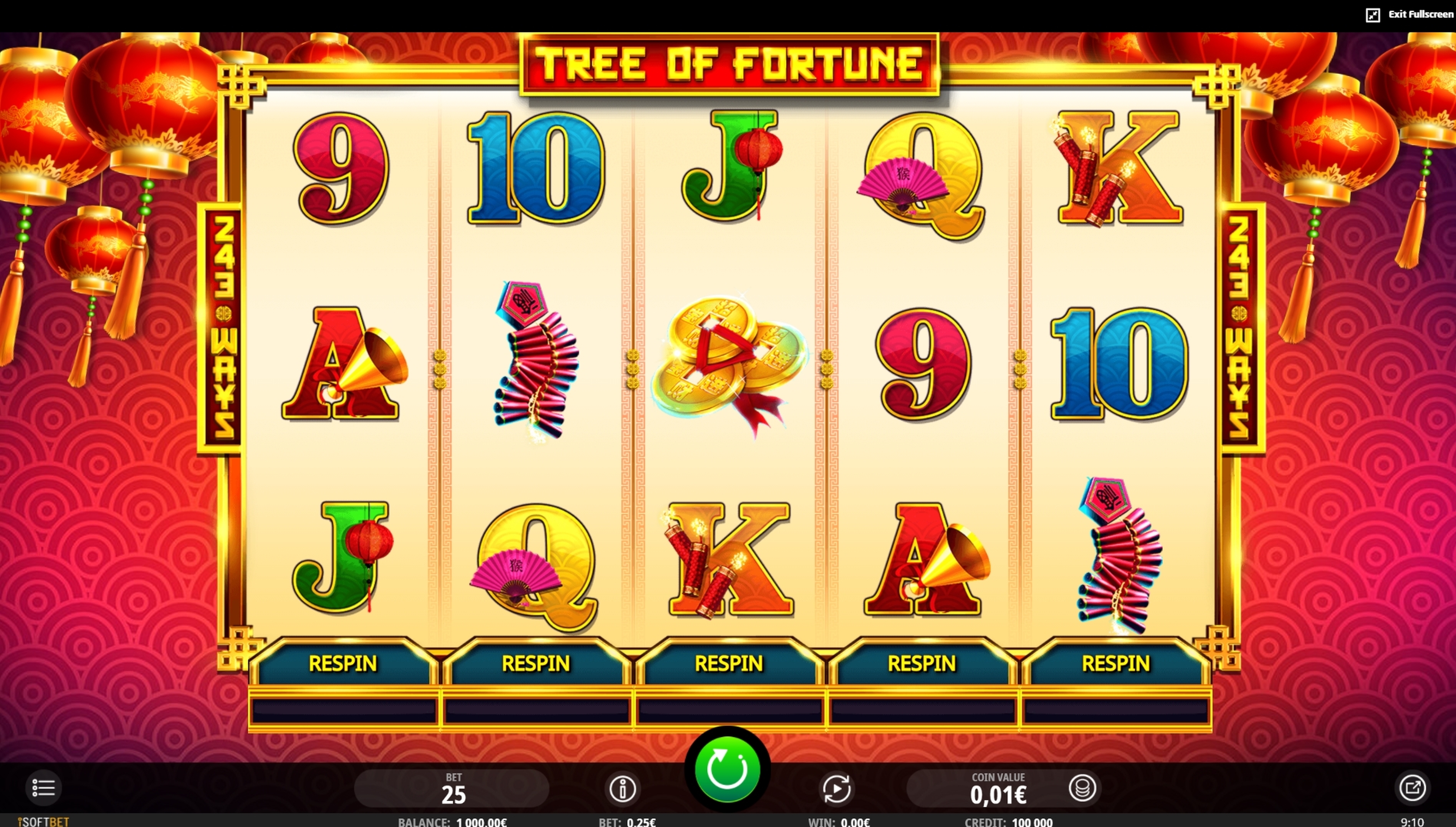 Reels in Tree of Fortune Slot Game by iSoftBet