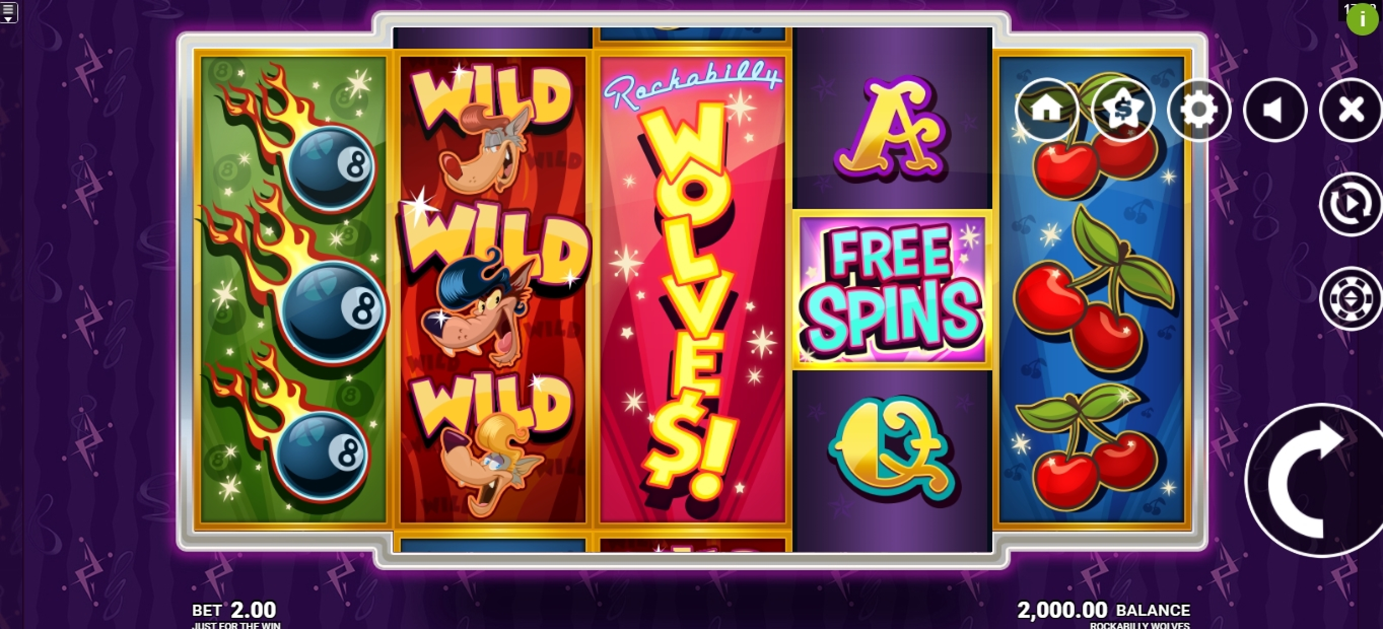 Reels in Rockabilly Wolves Slot Game by Just For The Win