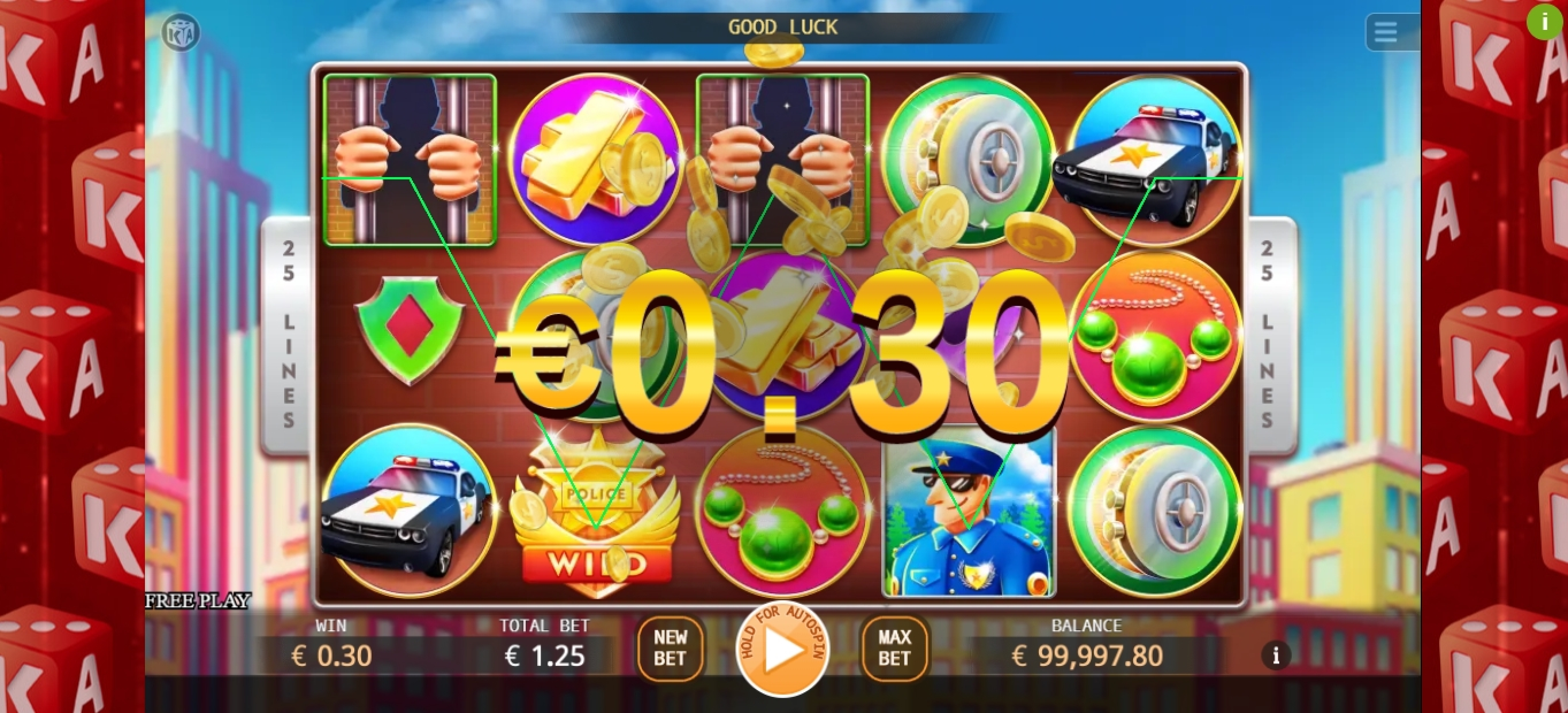 Win Money in Catch the Thief Free Slot Game by KA Gaming