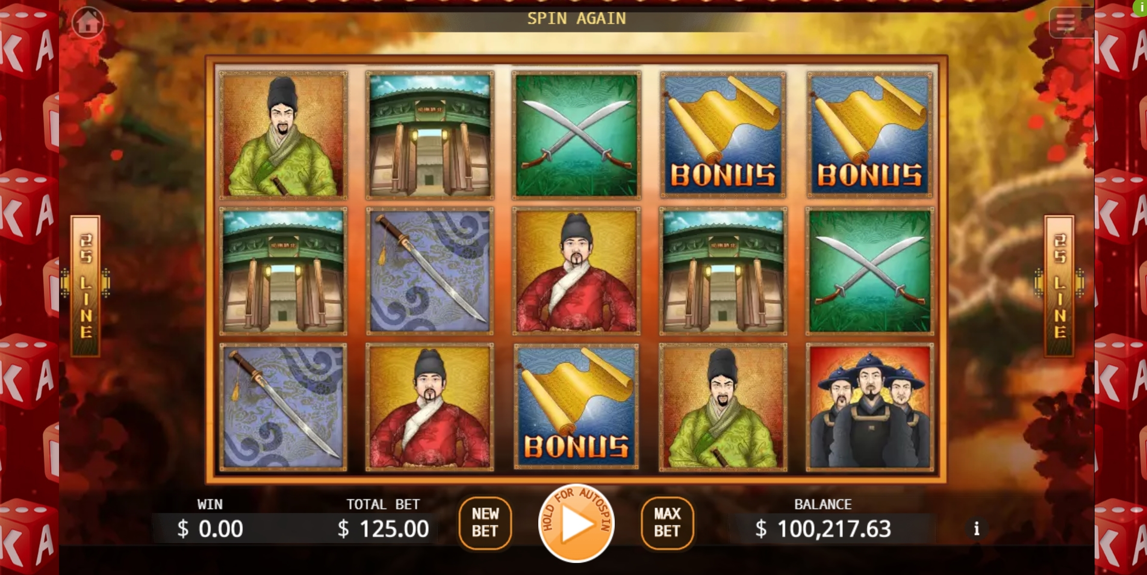 Reels in Ming Imperial Guards Slot Game by KA Gaming