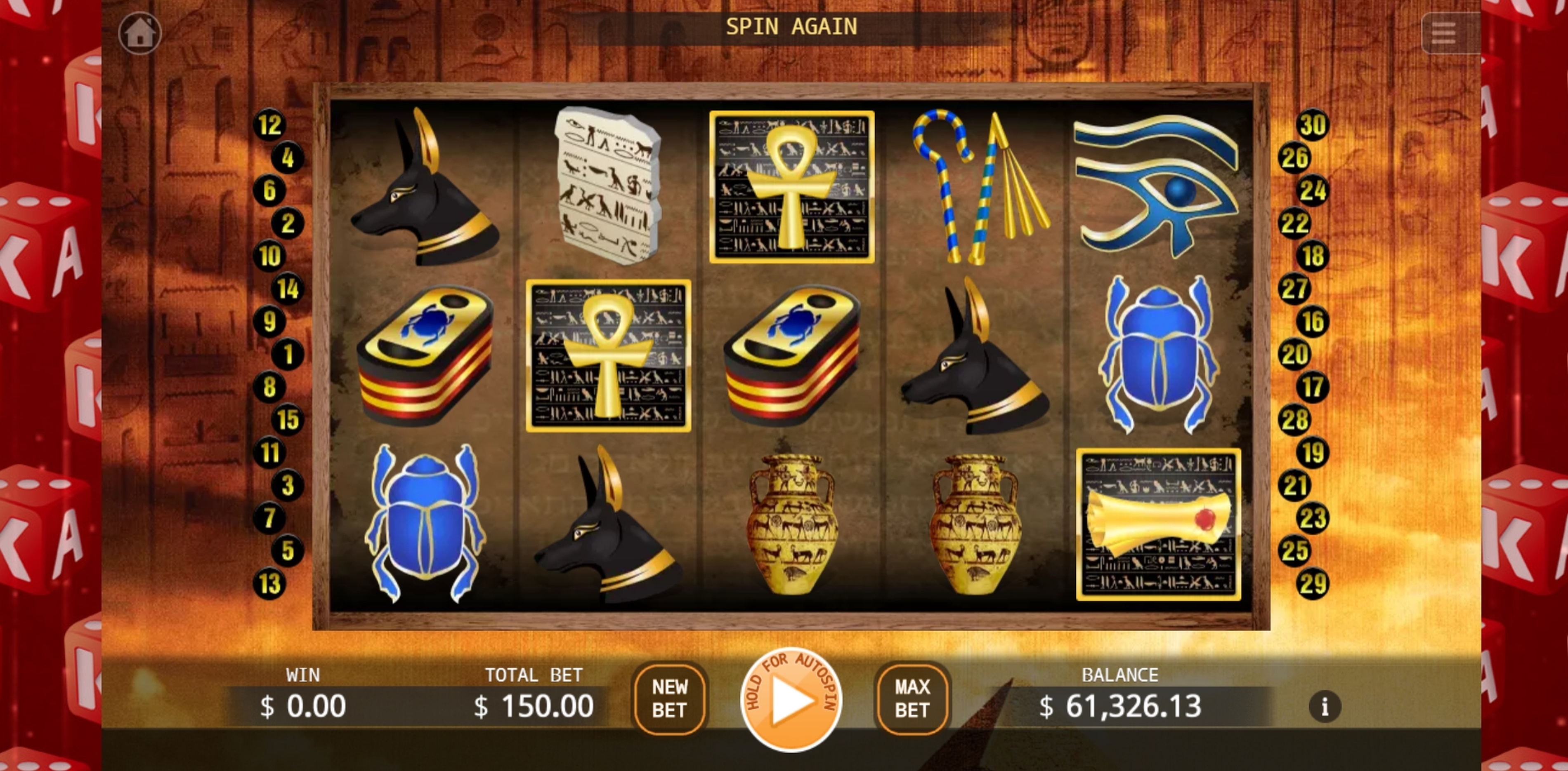 Reels in Mysterious Pyramid Slot Game by KA Gaming
