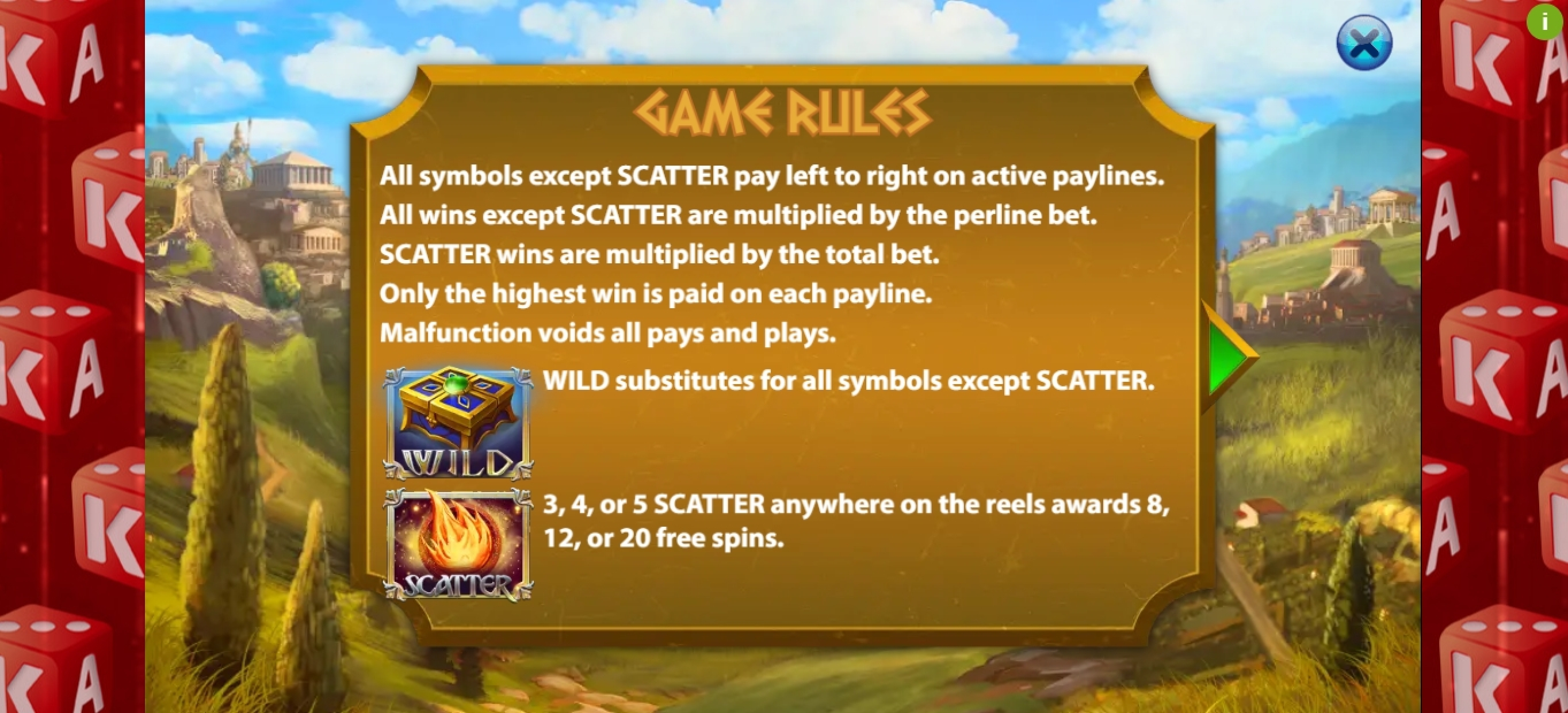 Info of Pandoras Box Slot Game by KA Gaming