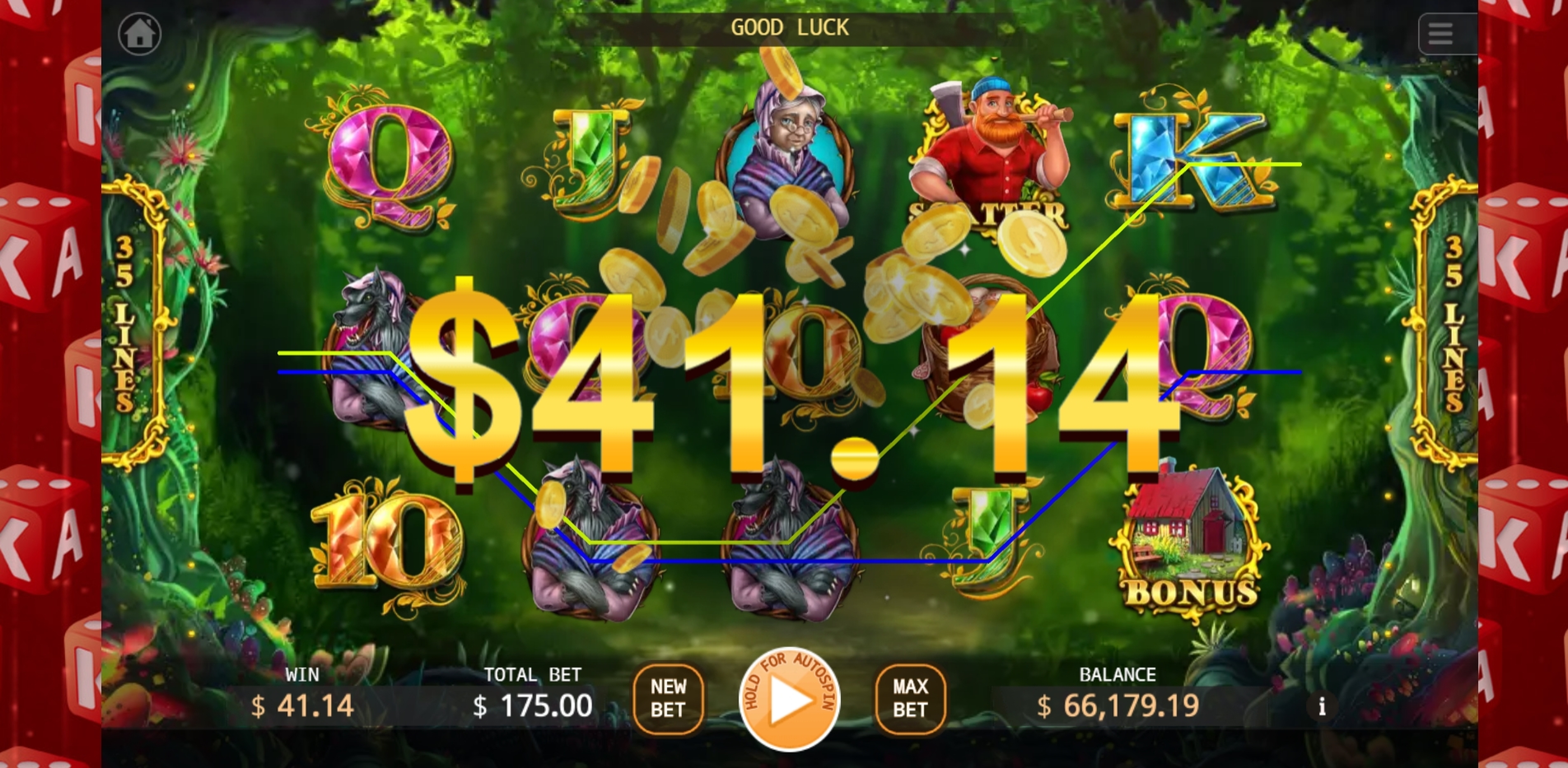 Win Money in Red Riding Hood Free Slot Game by KA Gaming