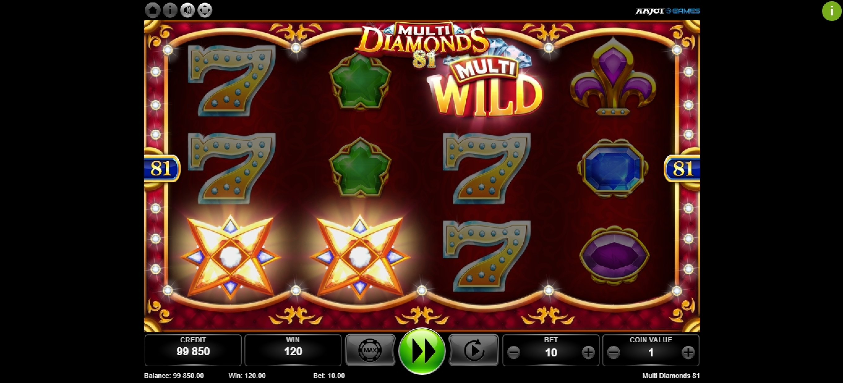 Win Money in Multi Diamonds 81 Free Slot Game by Kajot