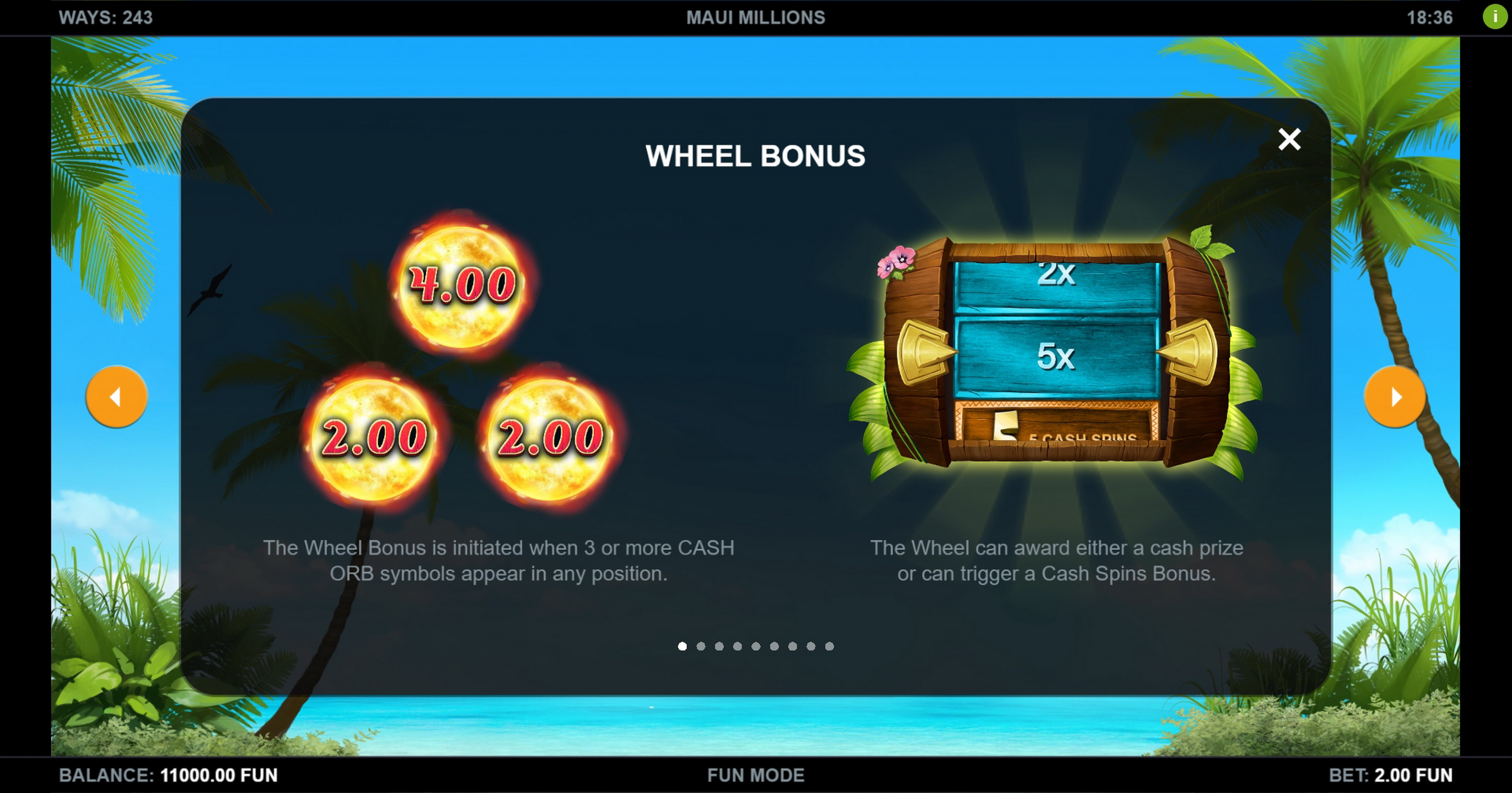 Info of Maui Millions Slot Game by Kalamba Games