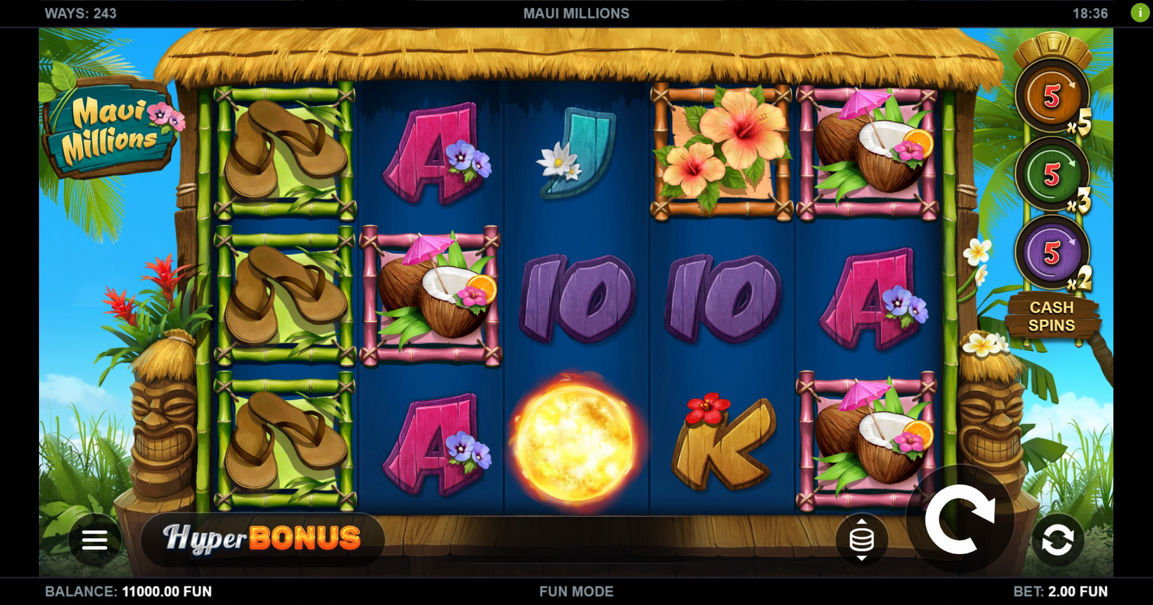Reels in Maui Millions Slot Game by Kalamba Games