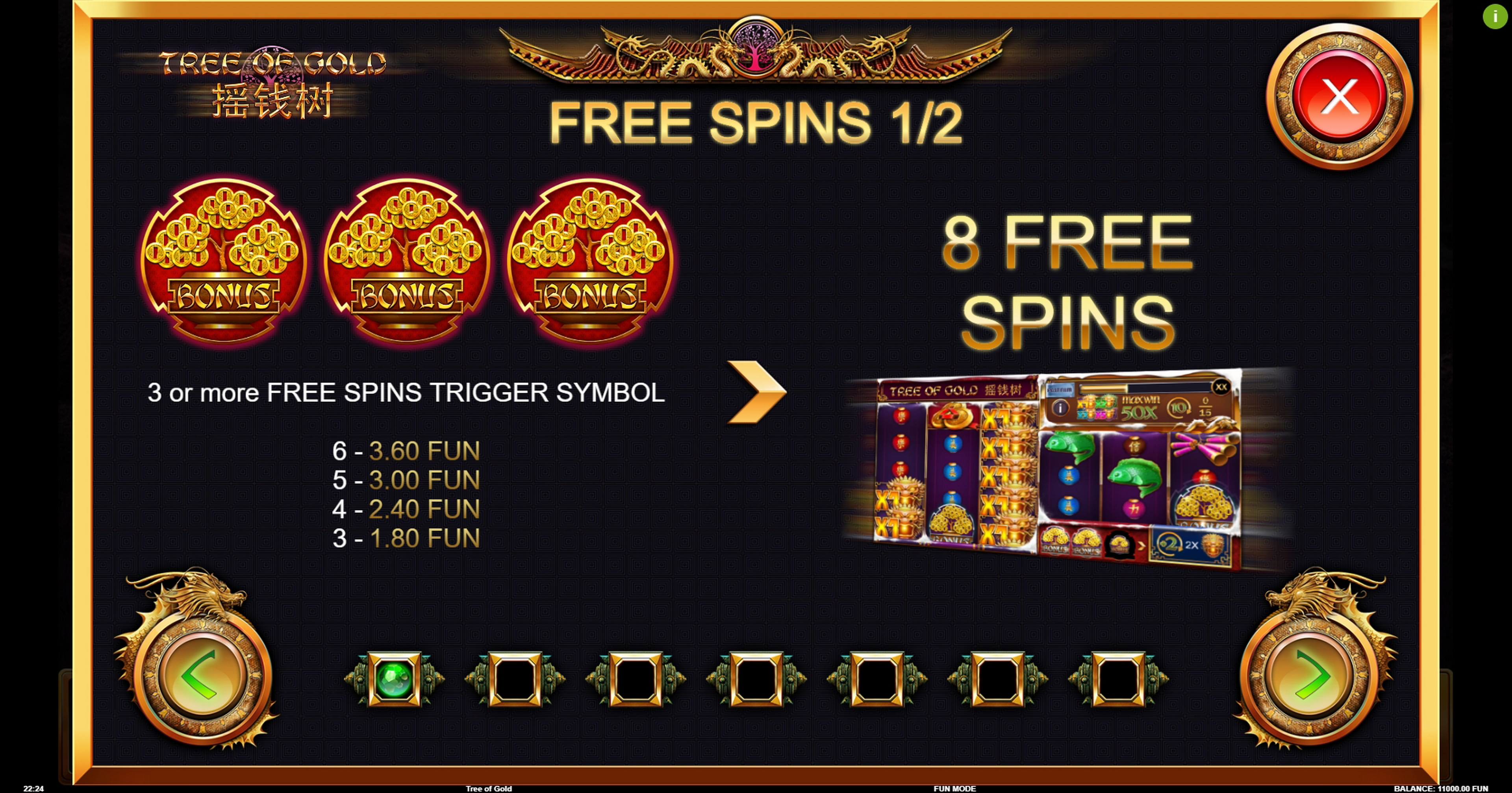 Info of Tree of Gold Slot Game by Kalamba Games