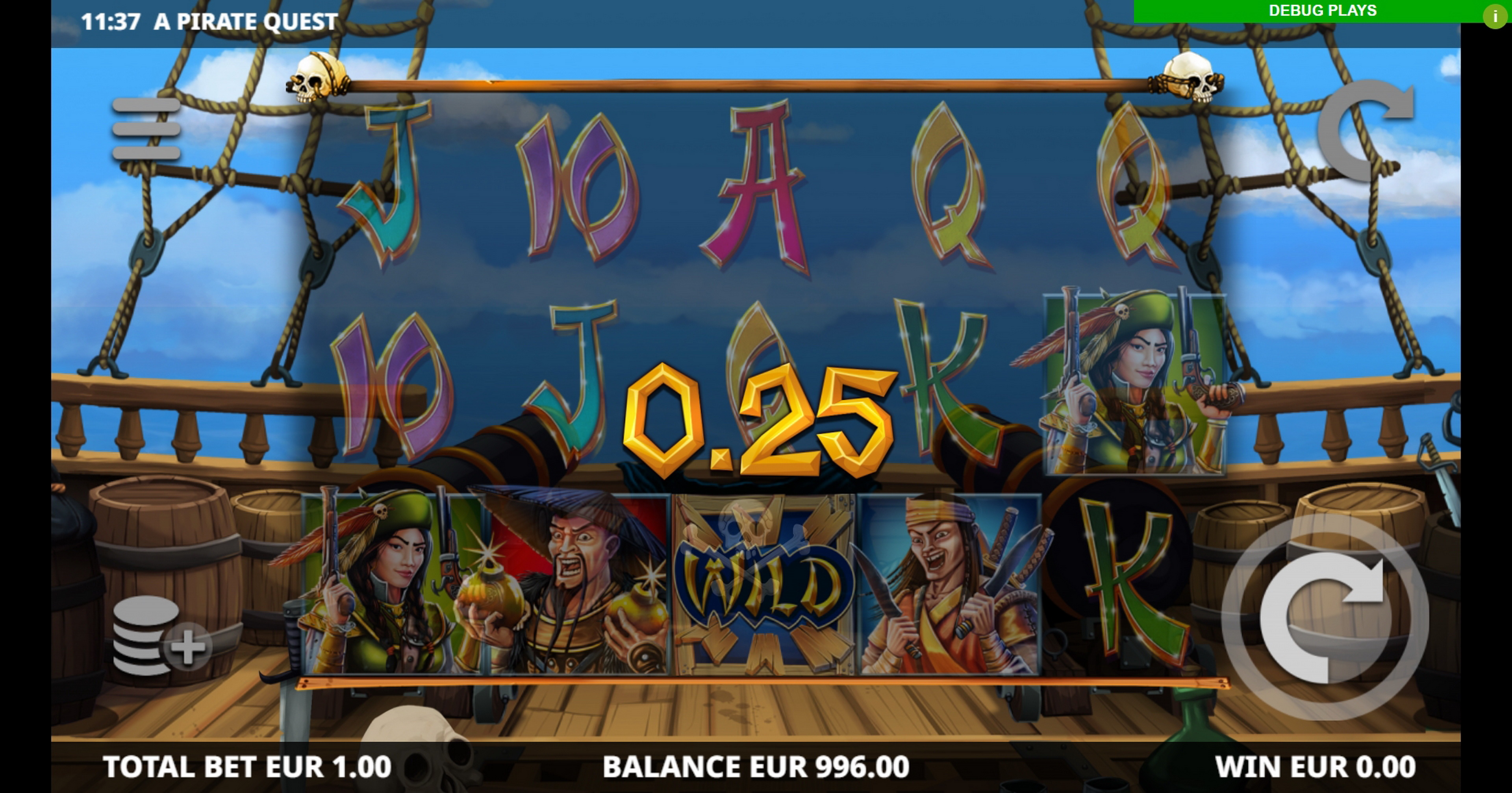 Win Money in A Pirate Quest Free Slot Game by Leander Games