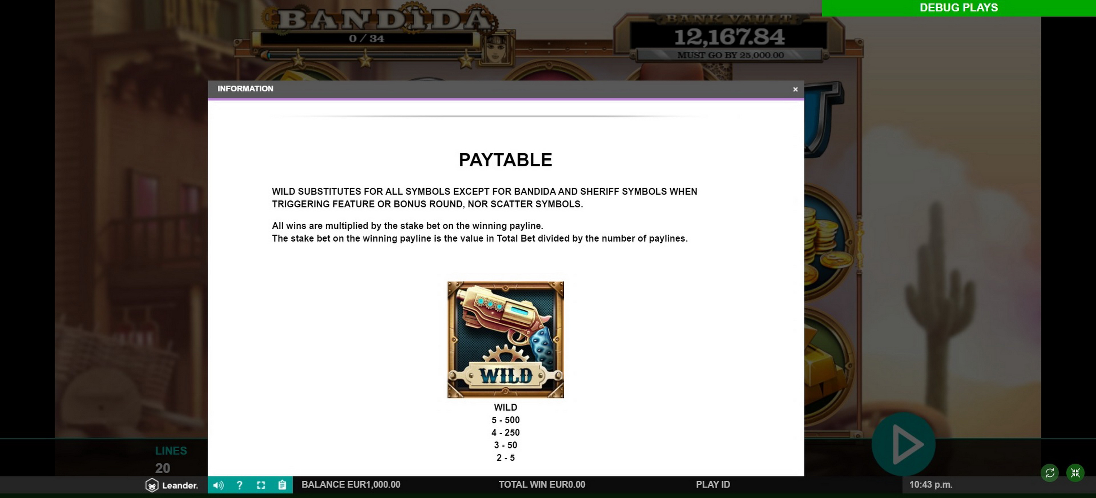 Info of Bandida Slot Game by Leander Games
