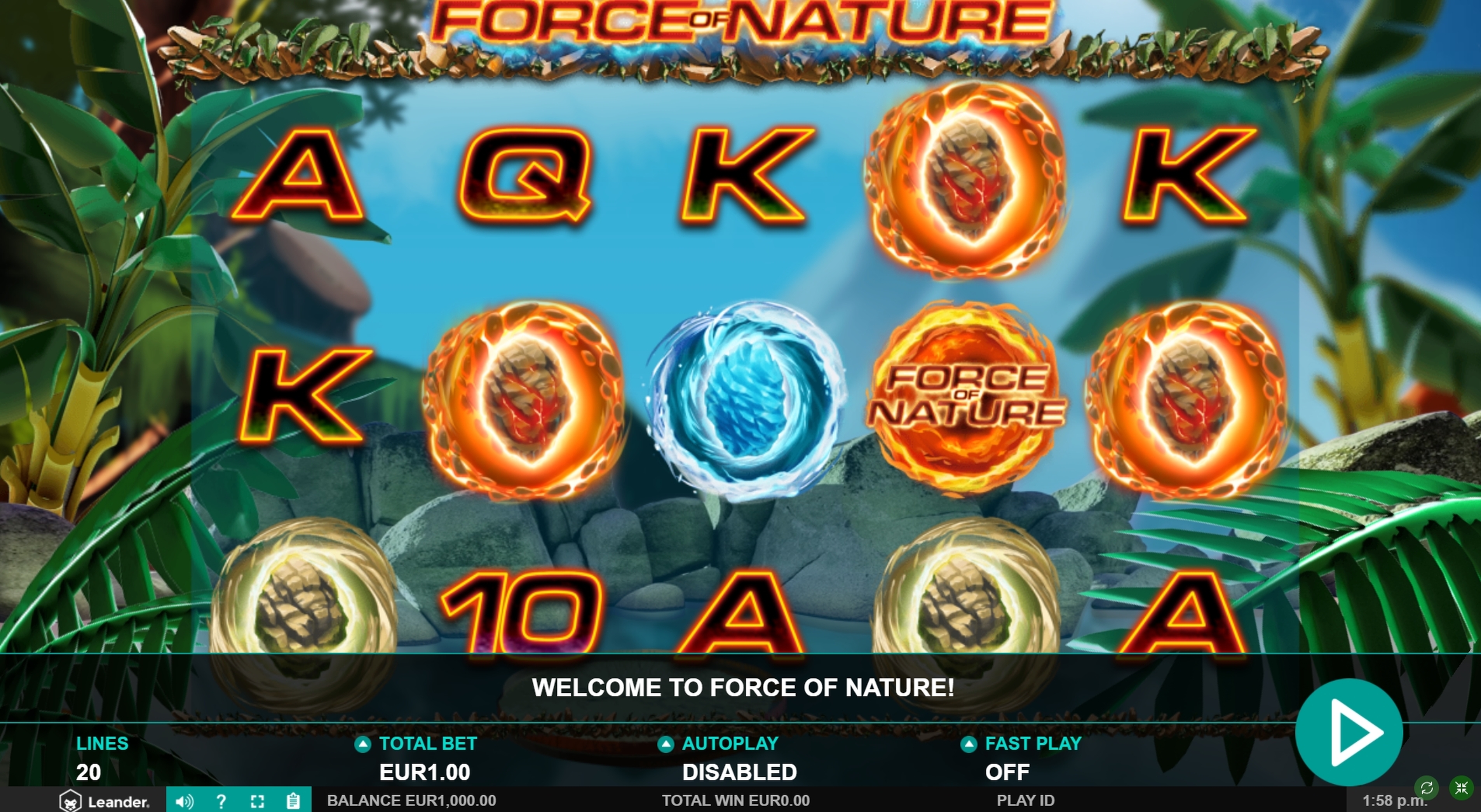 Reels in Force of Nature Slot Game by Leander Games