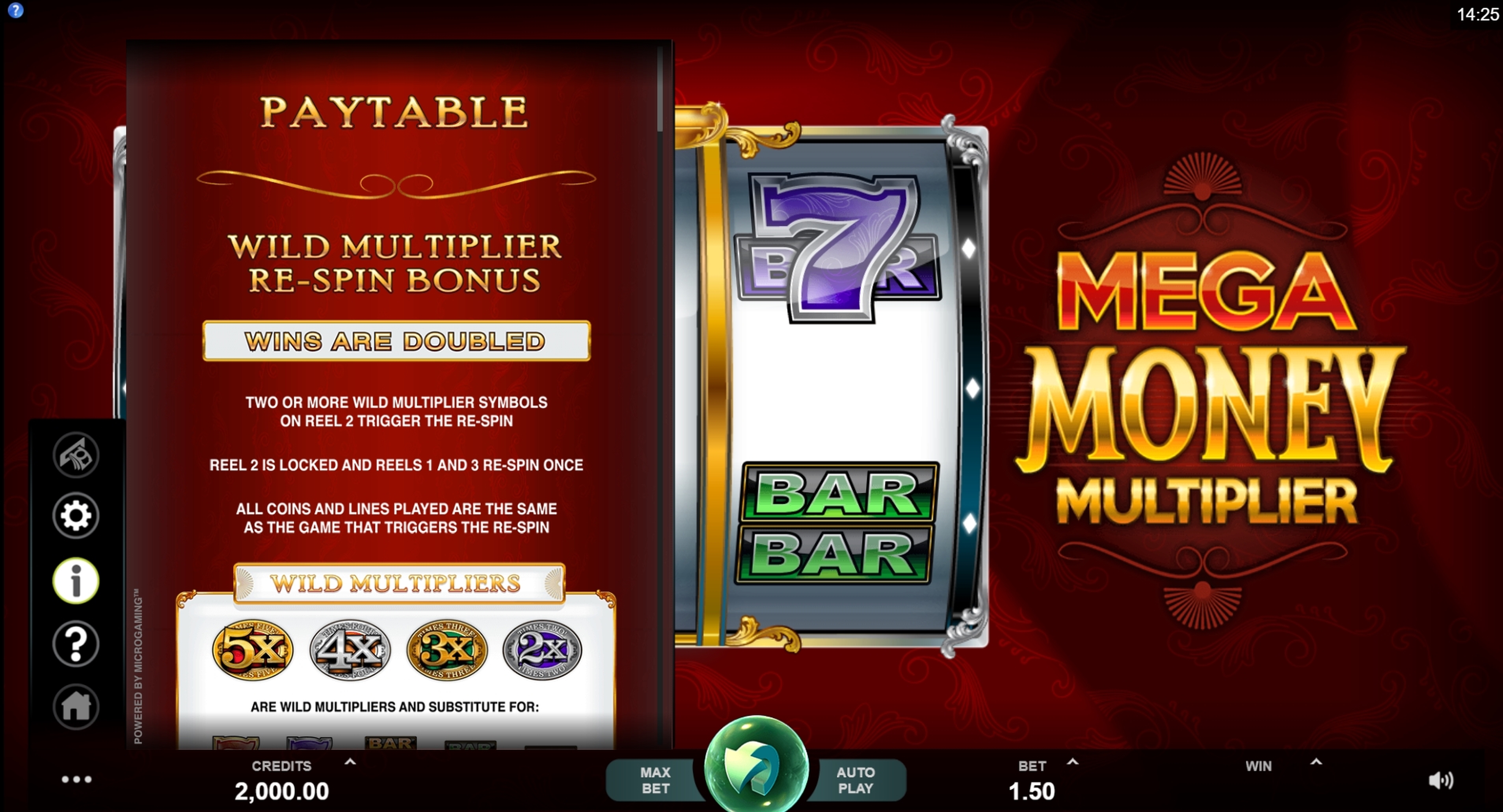 Info of Mega Money Multiplier Slot Game by MahiGaming