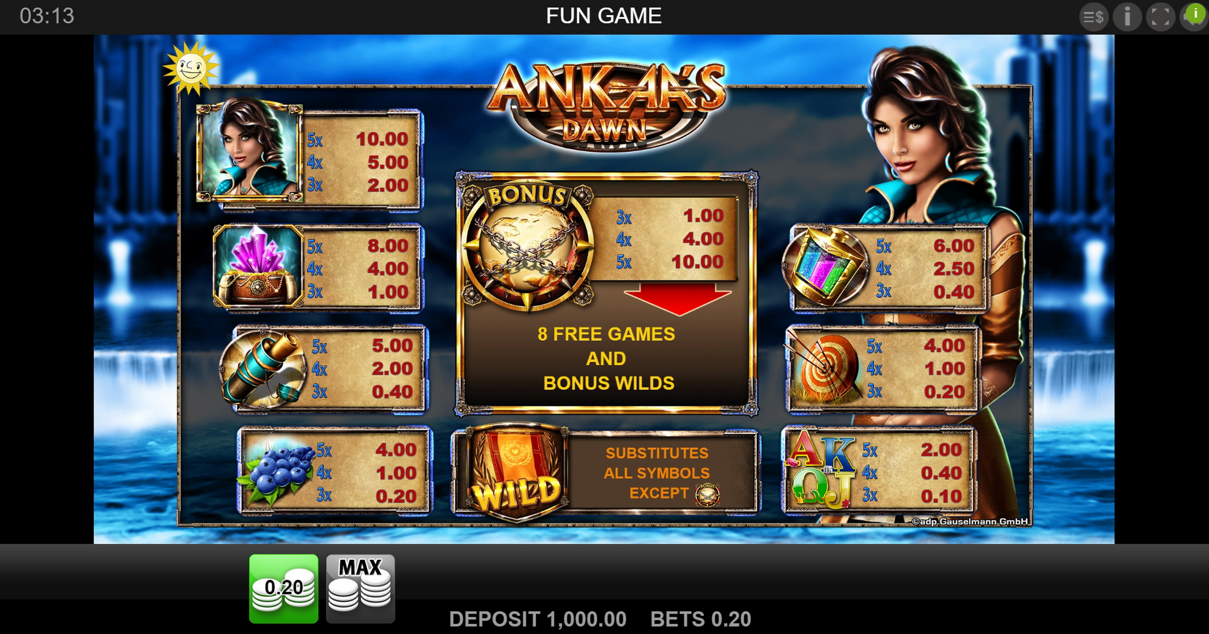 Info of Ankaa's Dawn Slot Game by Merkur Gaming