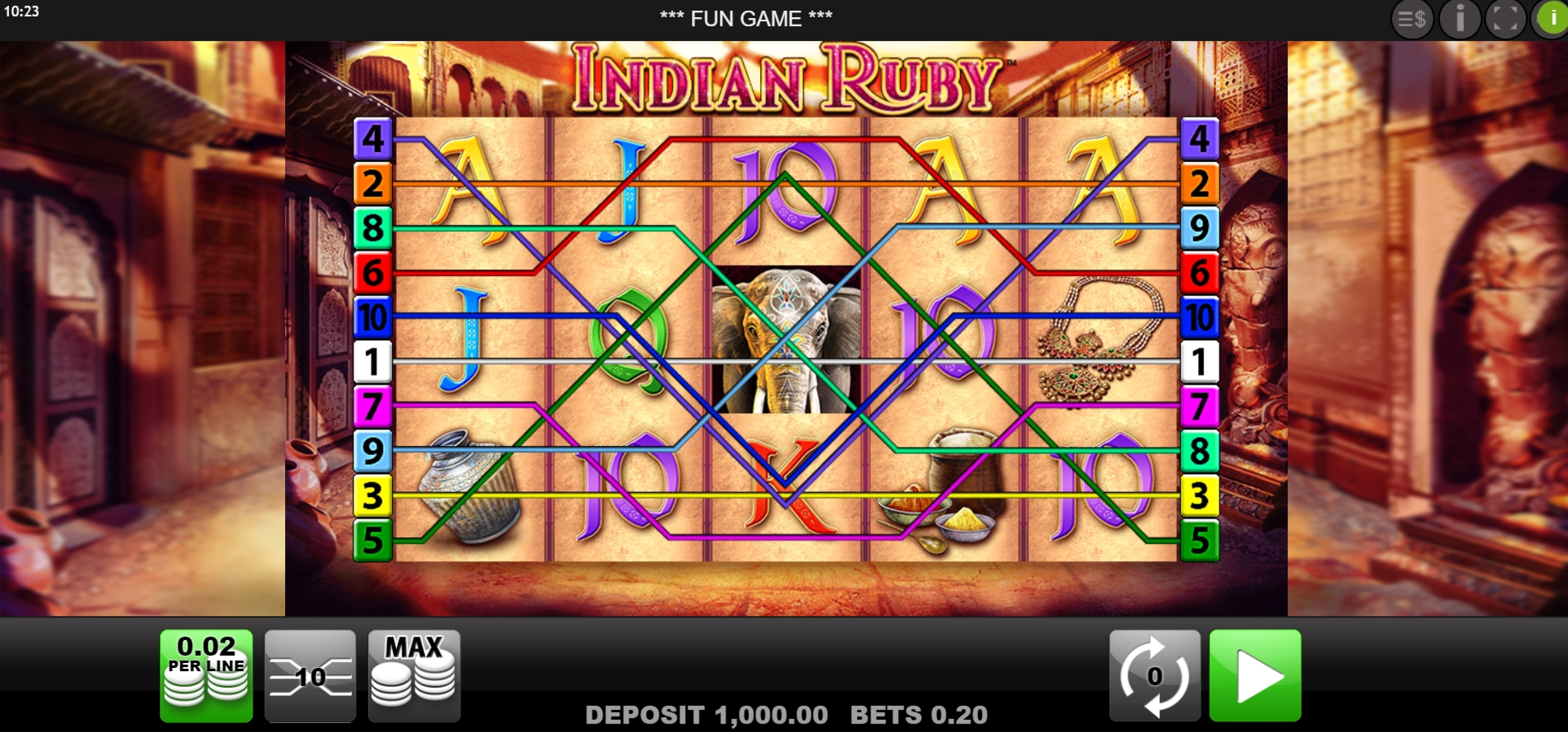 Reels in Indian Ruby Slot Game by Merkur Gaming