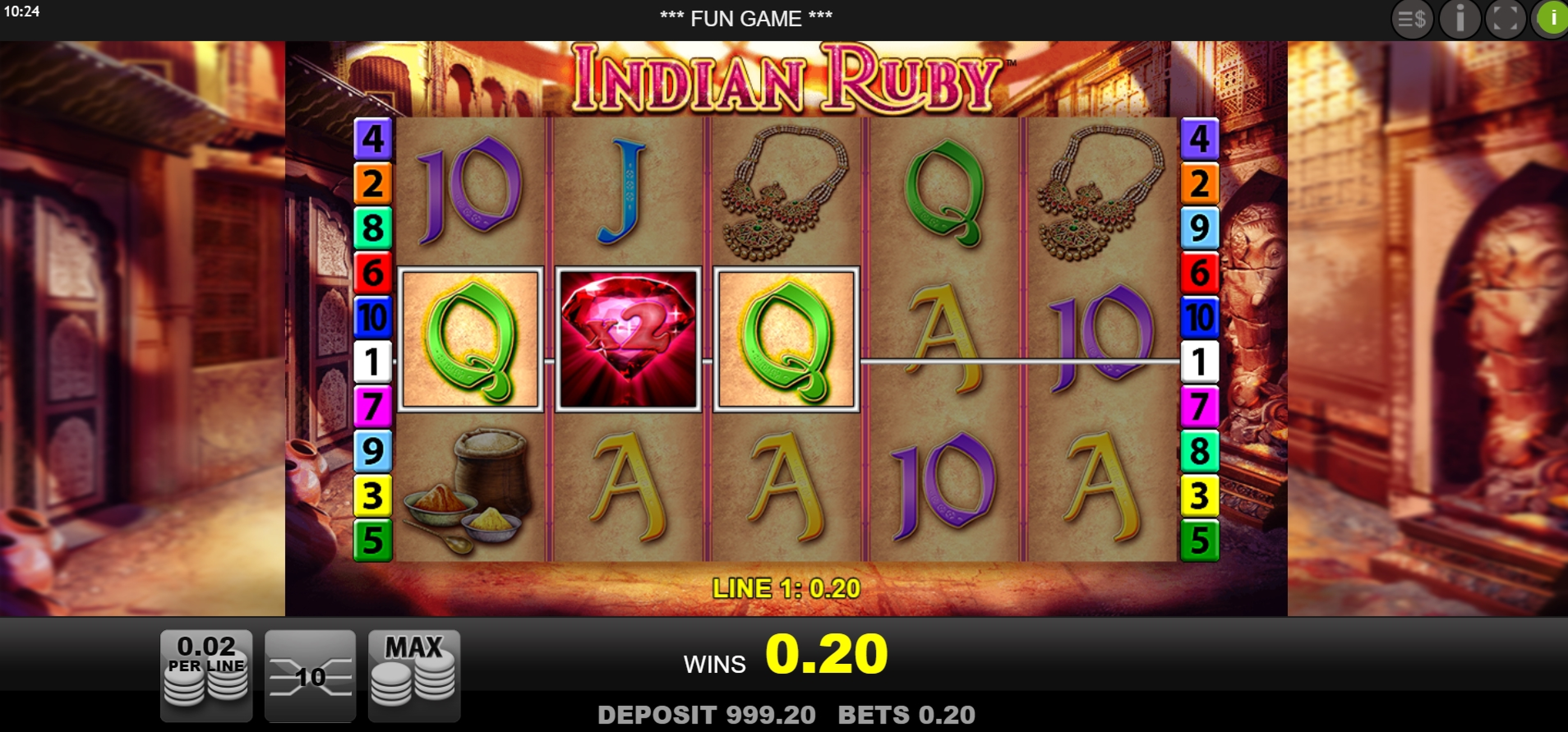 Win Money in Indian Ruby Free Slot Game by Merkur Gaming