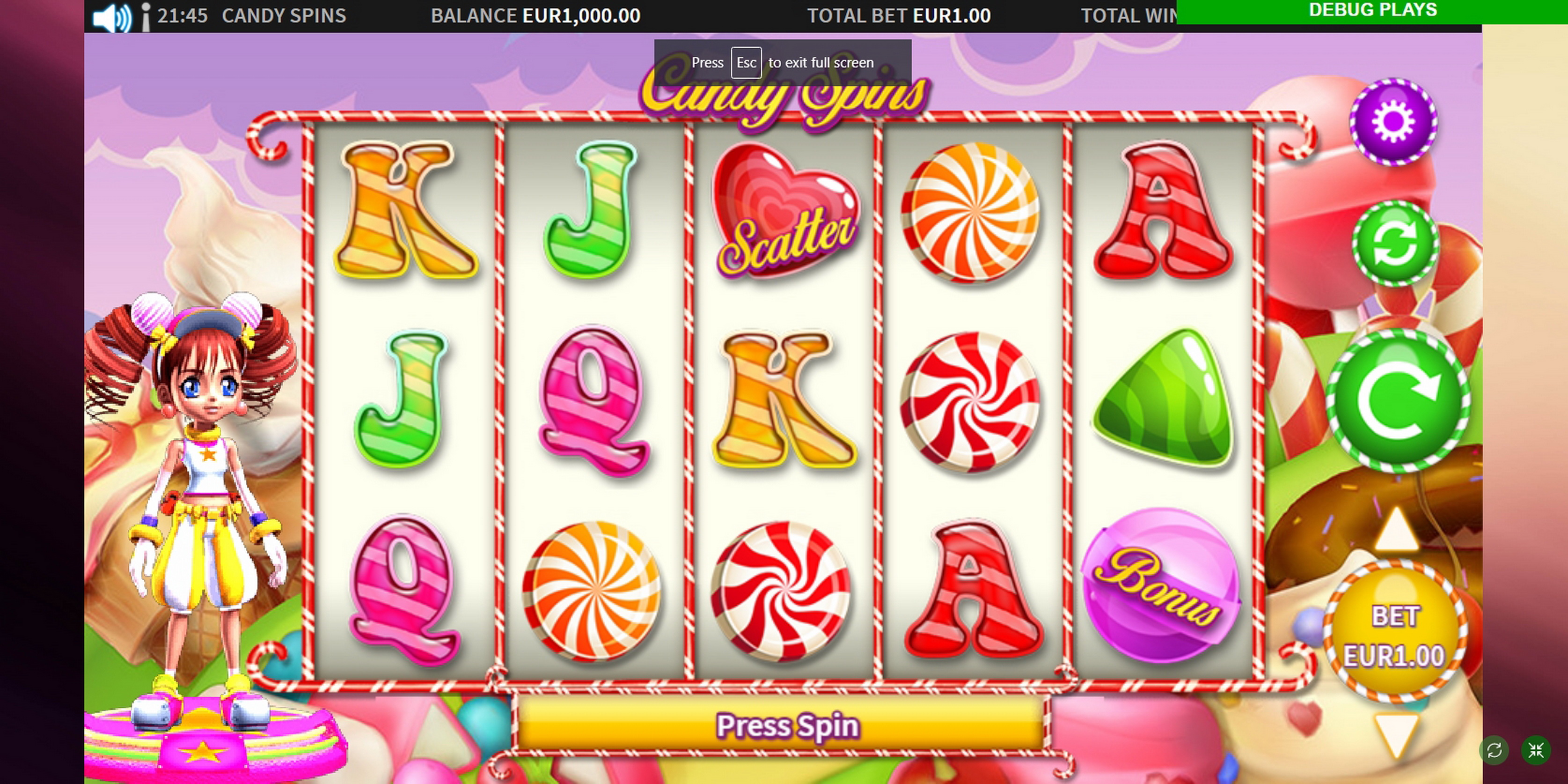 Reels in Candy Spins Slot Game by MetaGU