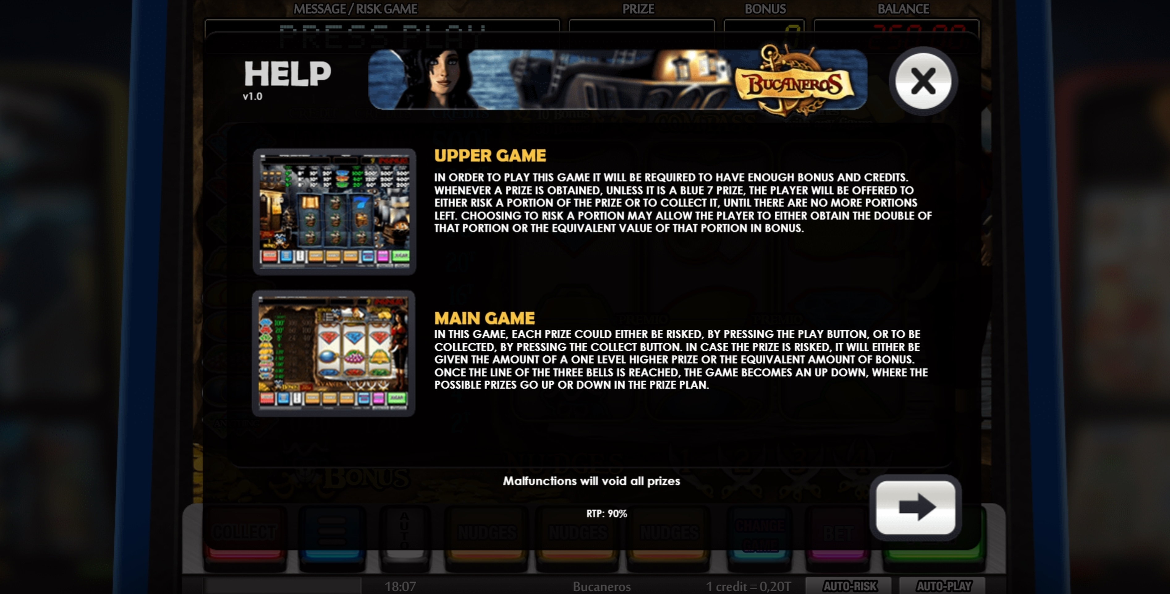 Info of Bucaneros Slot Game by MGA