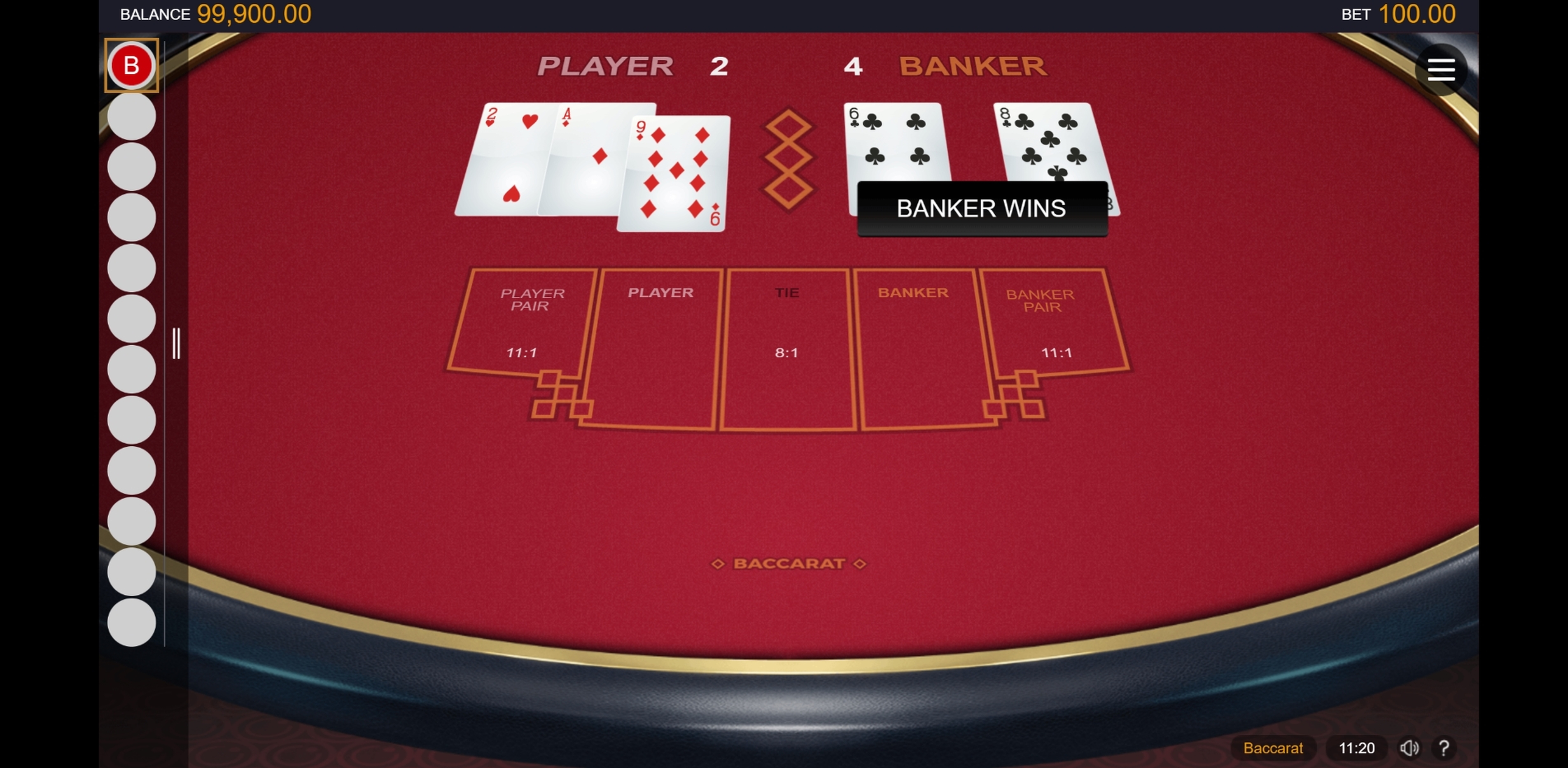 Win Money in Baccarat Gold Free Slot Game by Microgaming