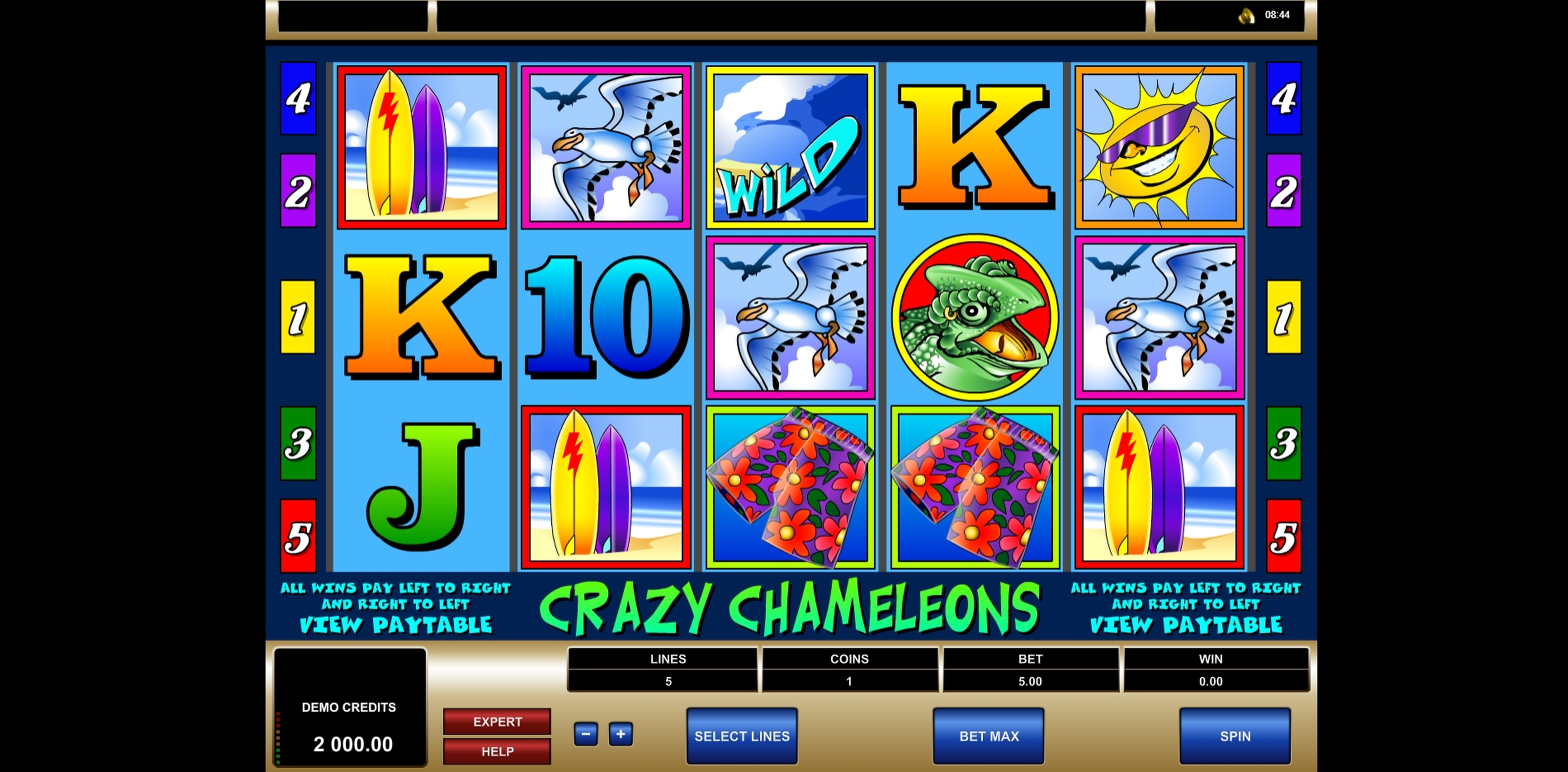 Reels in Crazy Chameleons Slot Game by Microgaming