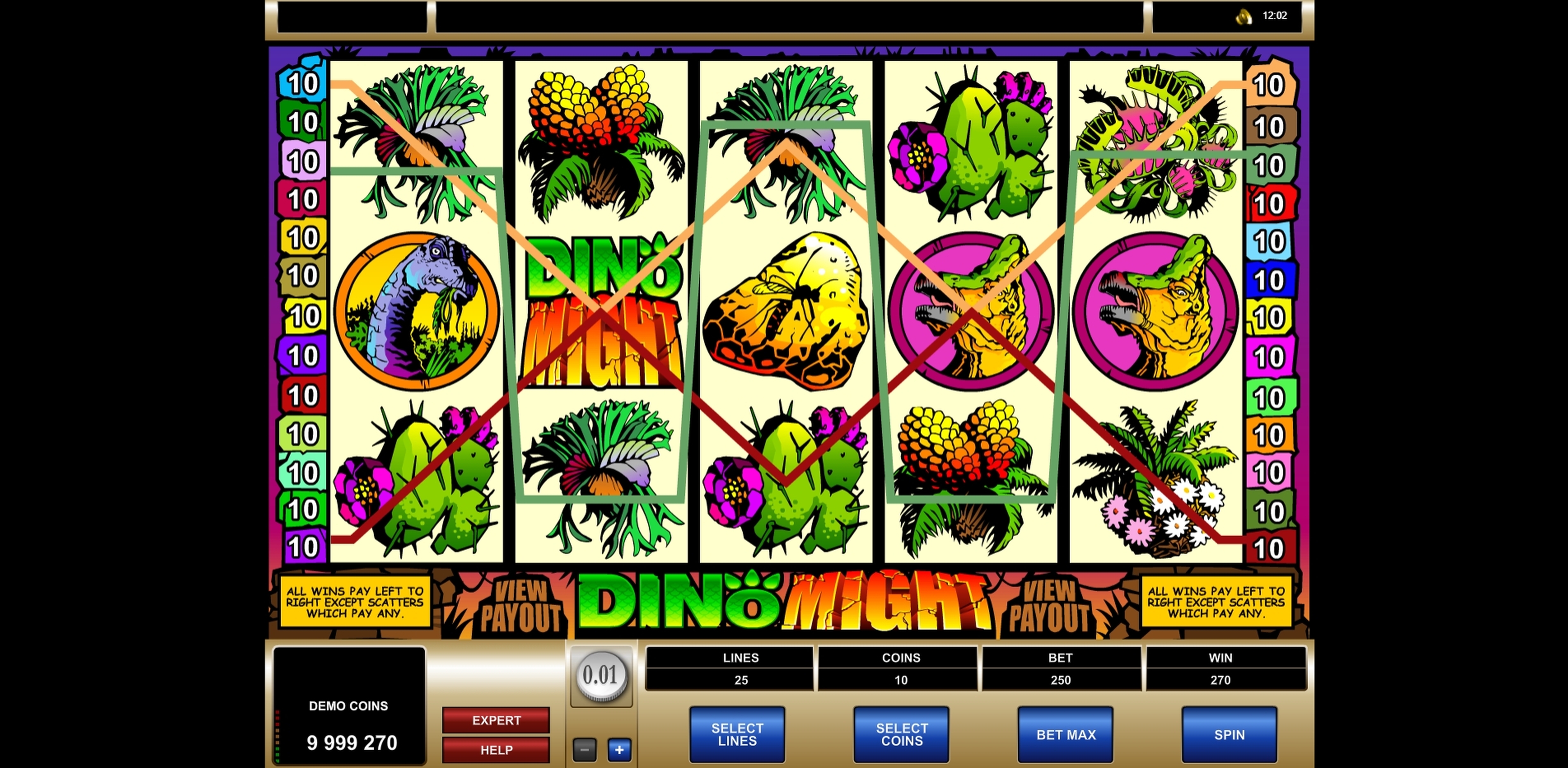 Win Money in Dino Might Free Slot Game by Microgaming