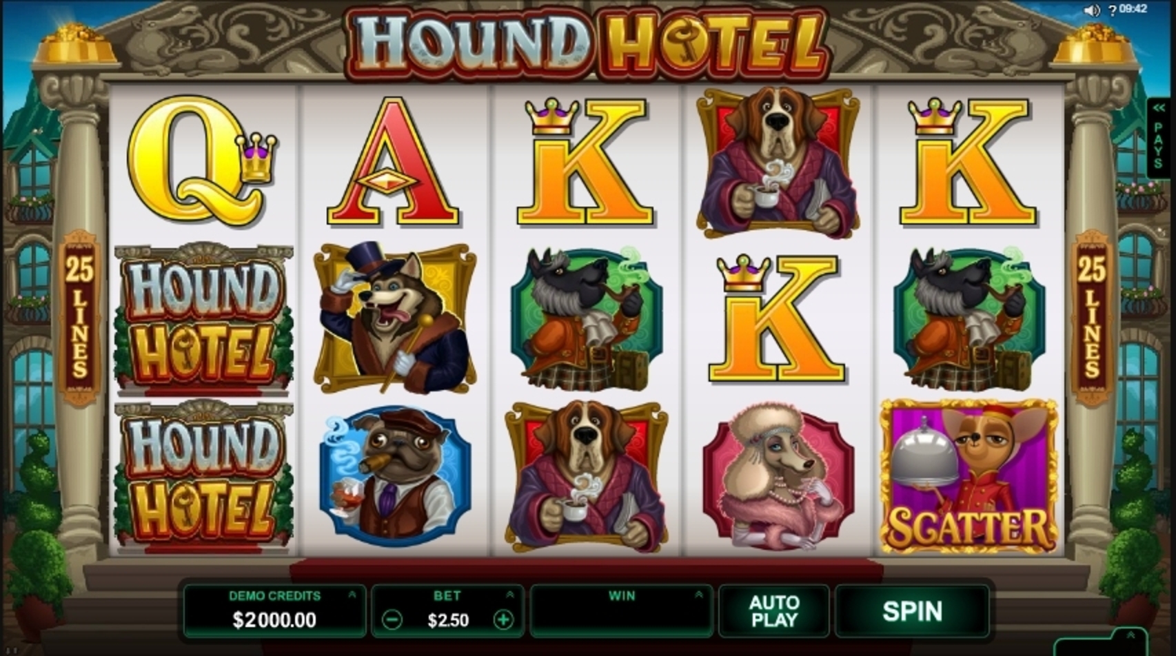 Reels in Hound Hotel Slot Game by Microgaming