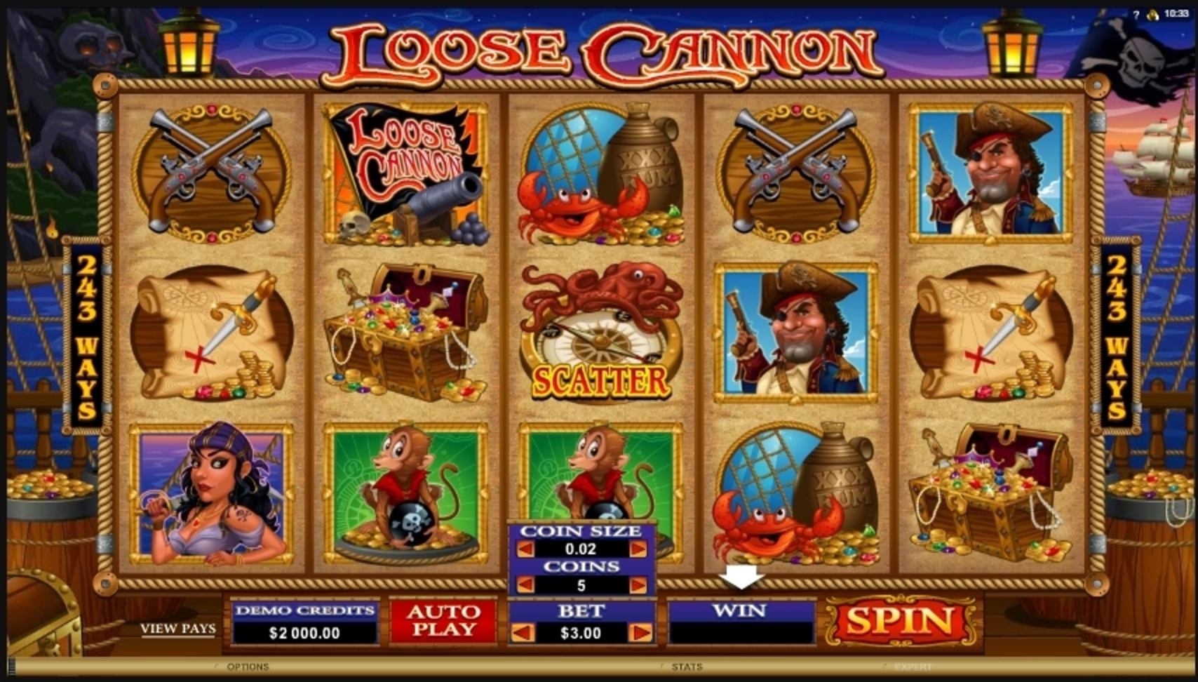 Reels in Loose Cannon Slot Game by Microgaming