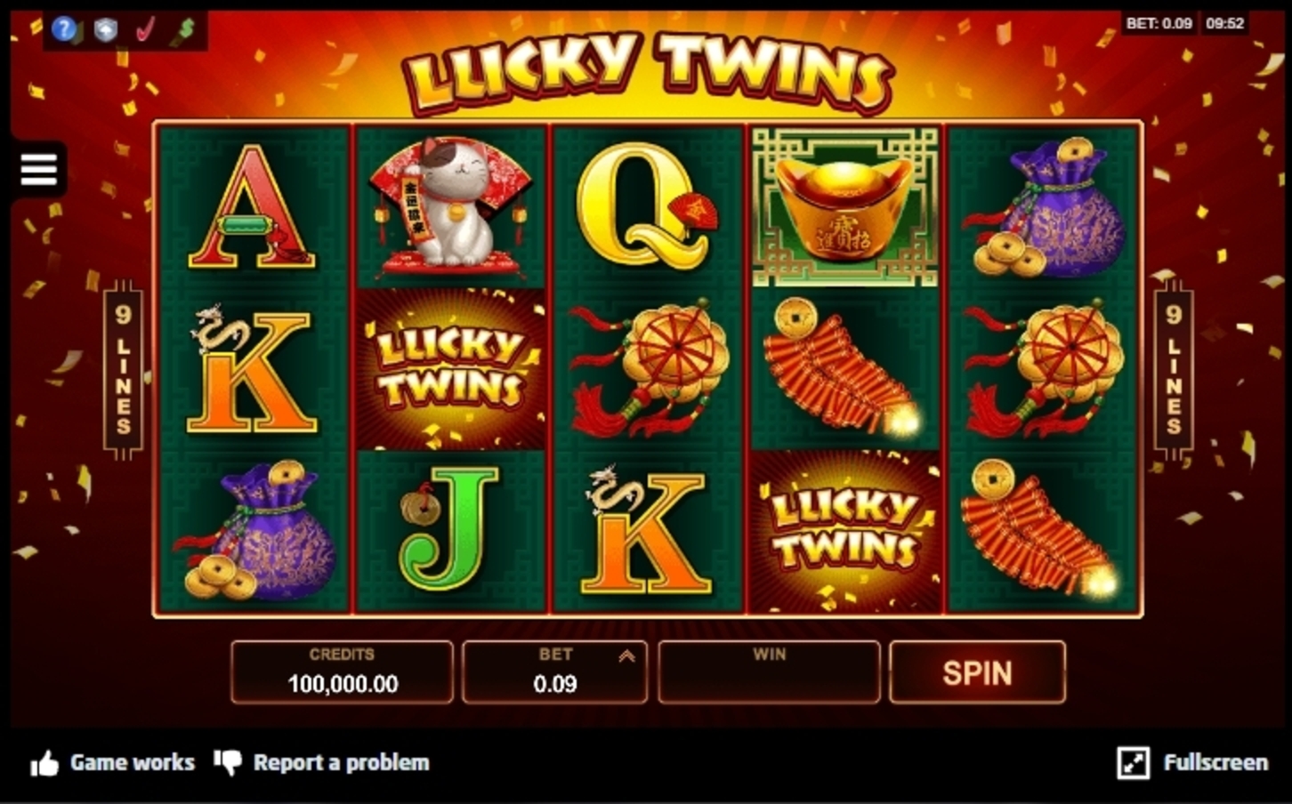 Reels in Lucky Twins Slot Game by Microgaming