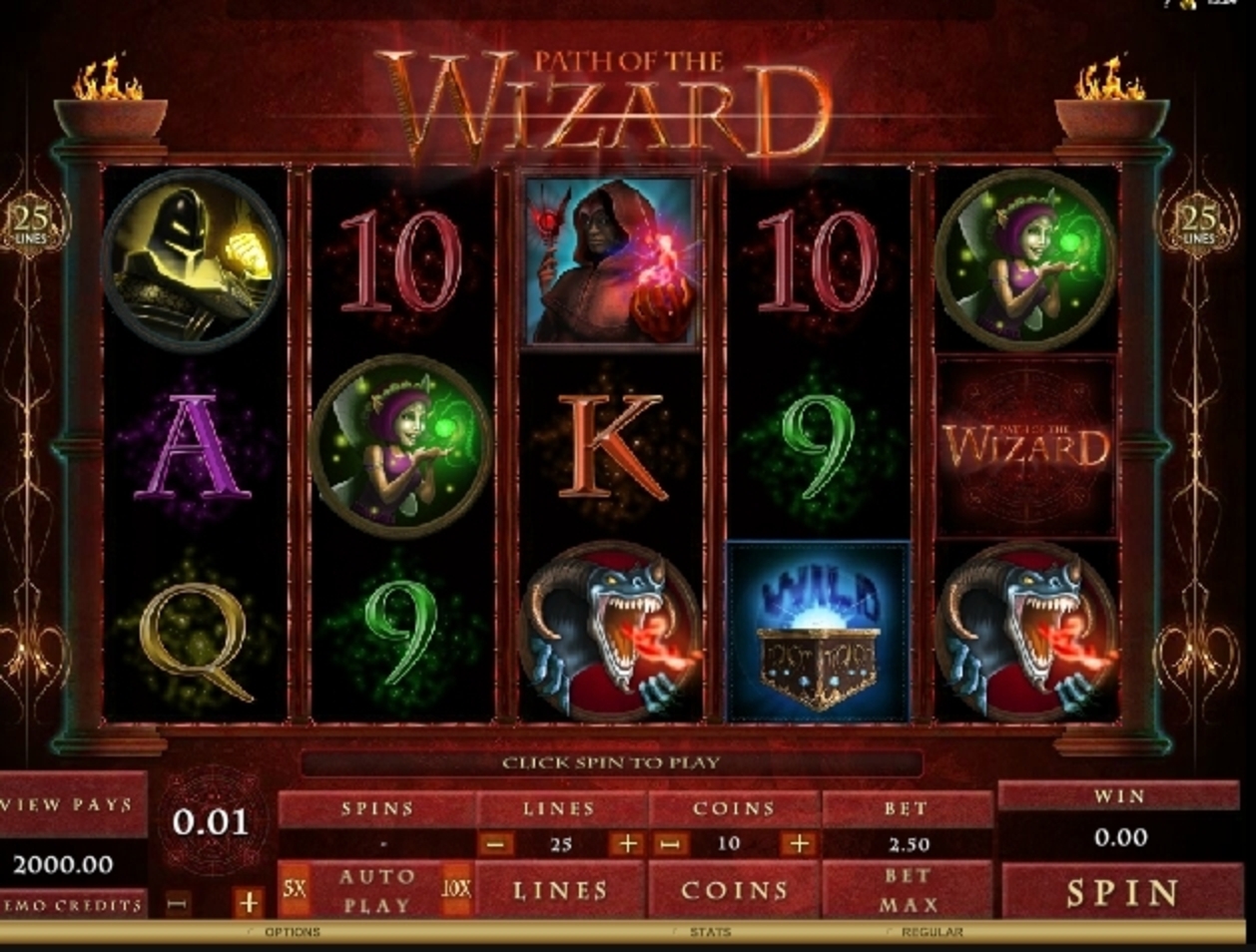 Reels in Path of the Wizard Slot Game by Microgaming