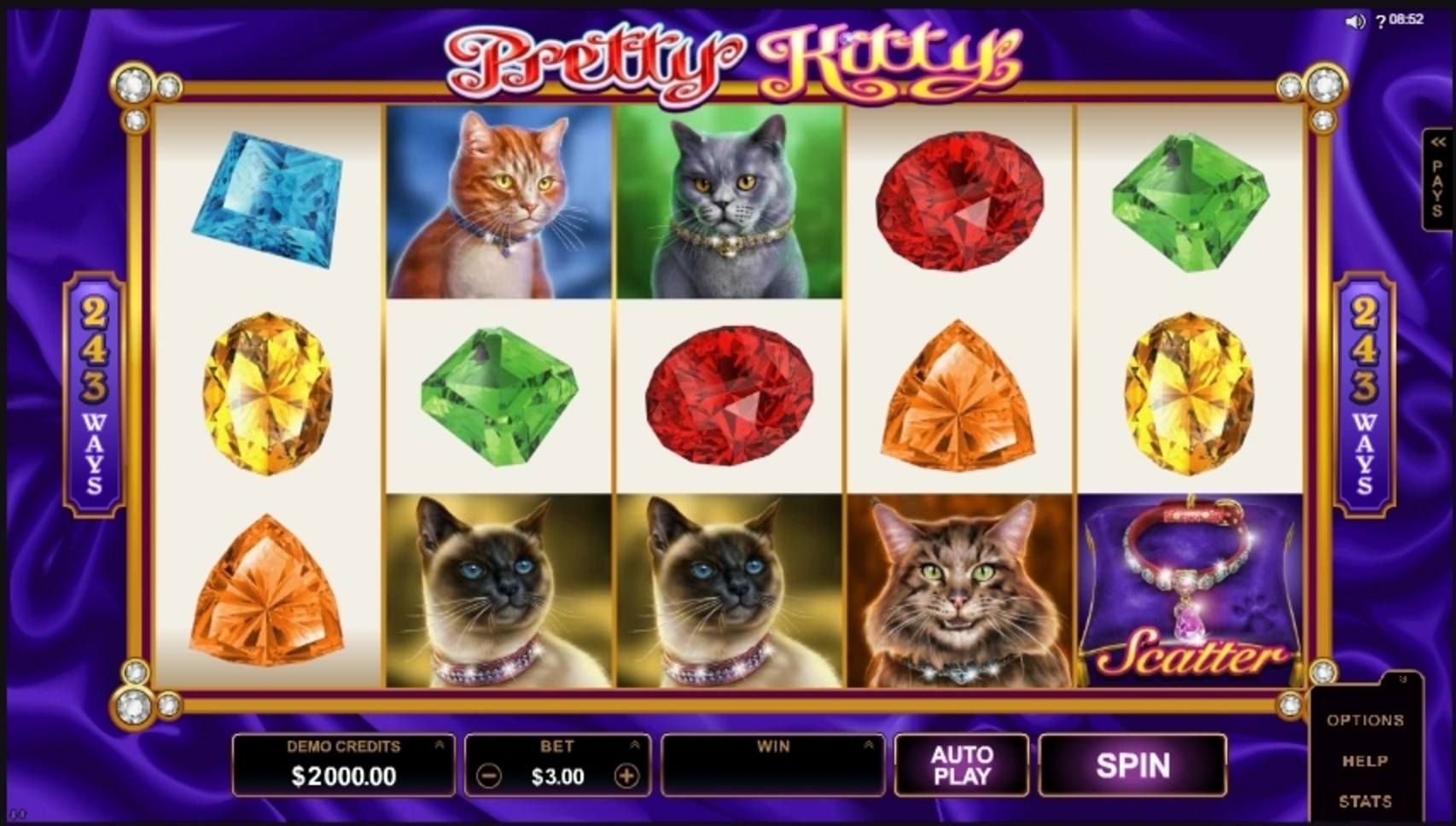 Reels in Pretty Kitty Slot Game by Microgaming