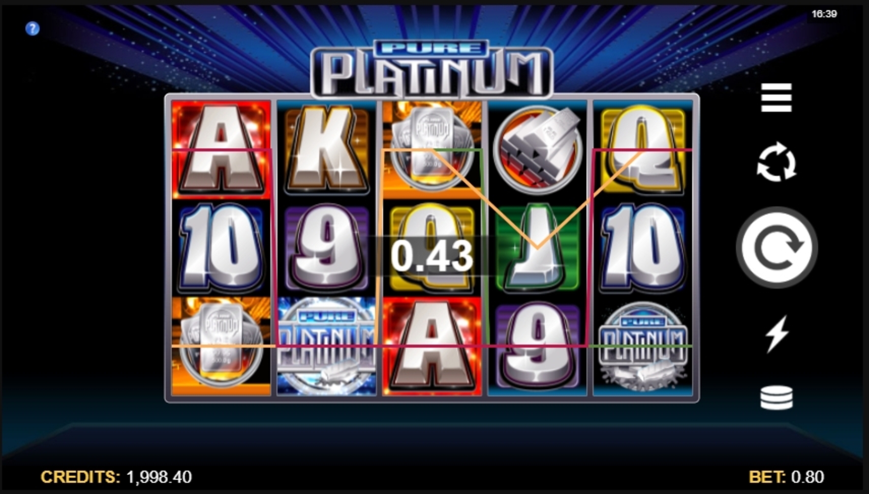 Win Money in Pure Platinum Free Slot Game by Microgaming