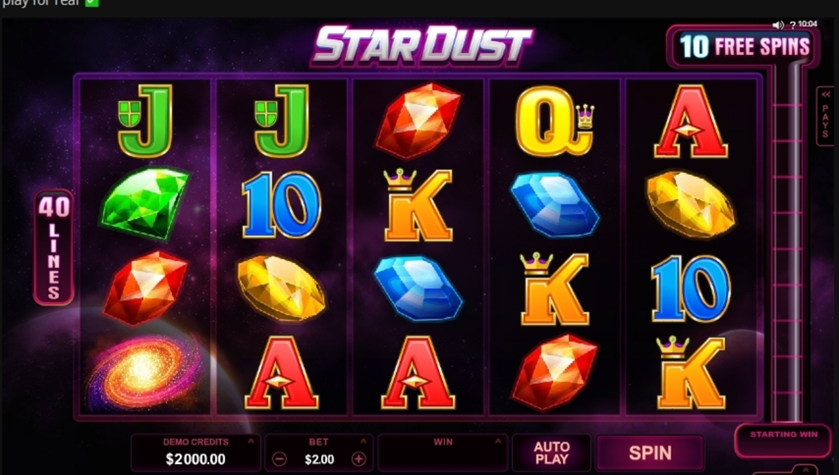 Reels in Star Dust Slot Game by Microgaming
