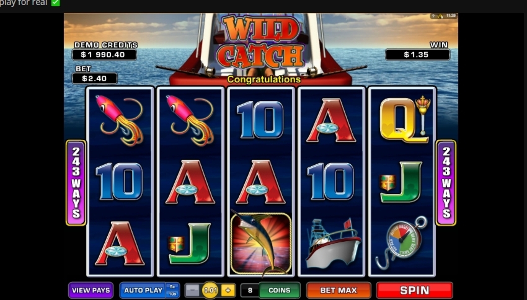 Win Money in Wild Catch Free Slot Game by Microgaming