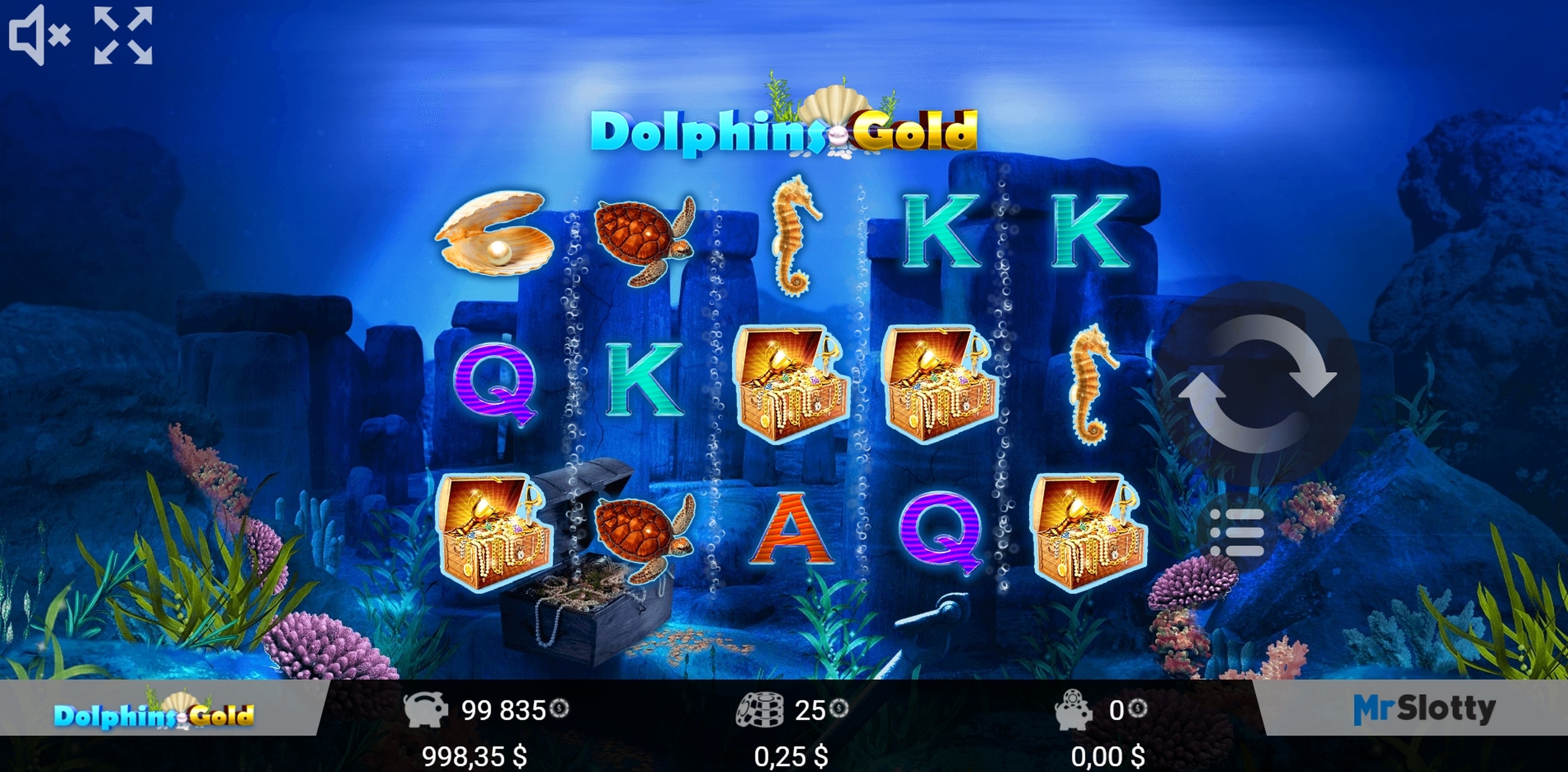 Reels in Dolphins Gold Slot Game by Mr Slotty