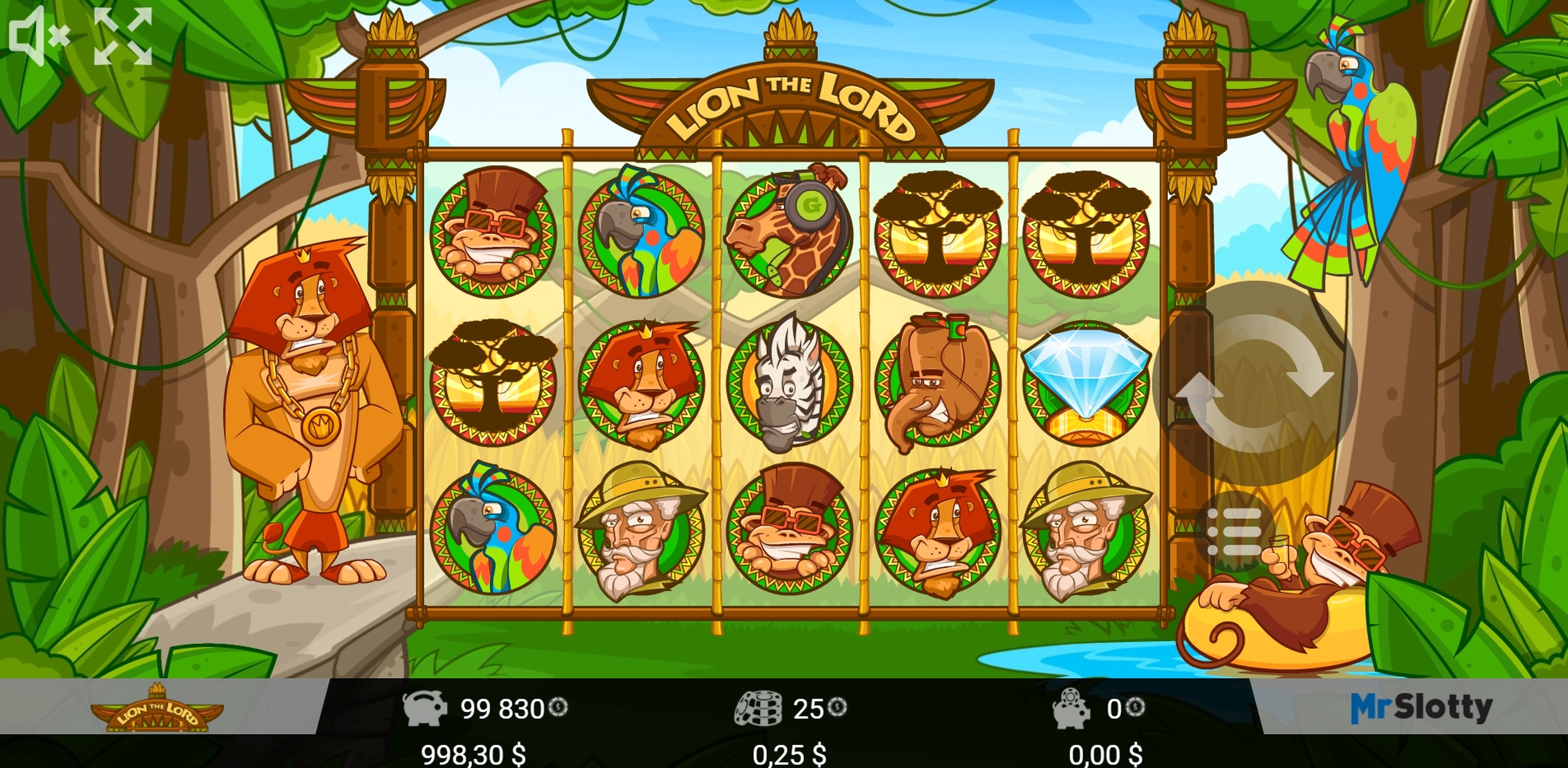 Reels in Lion The Lord Slot Game by Mr Slotty
