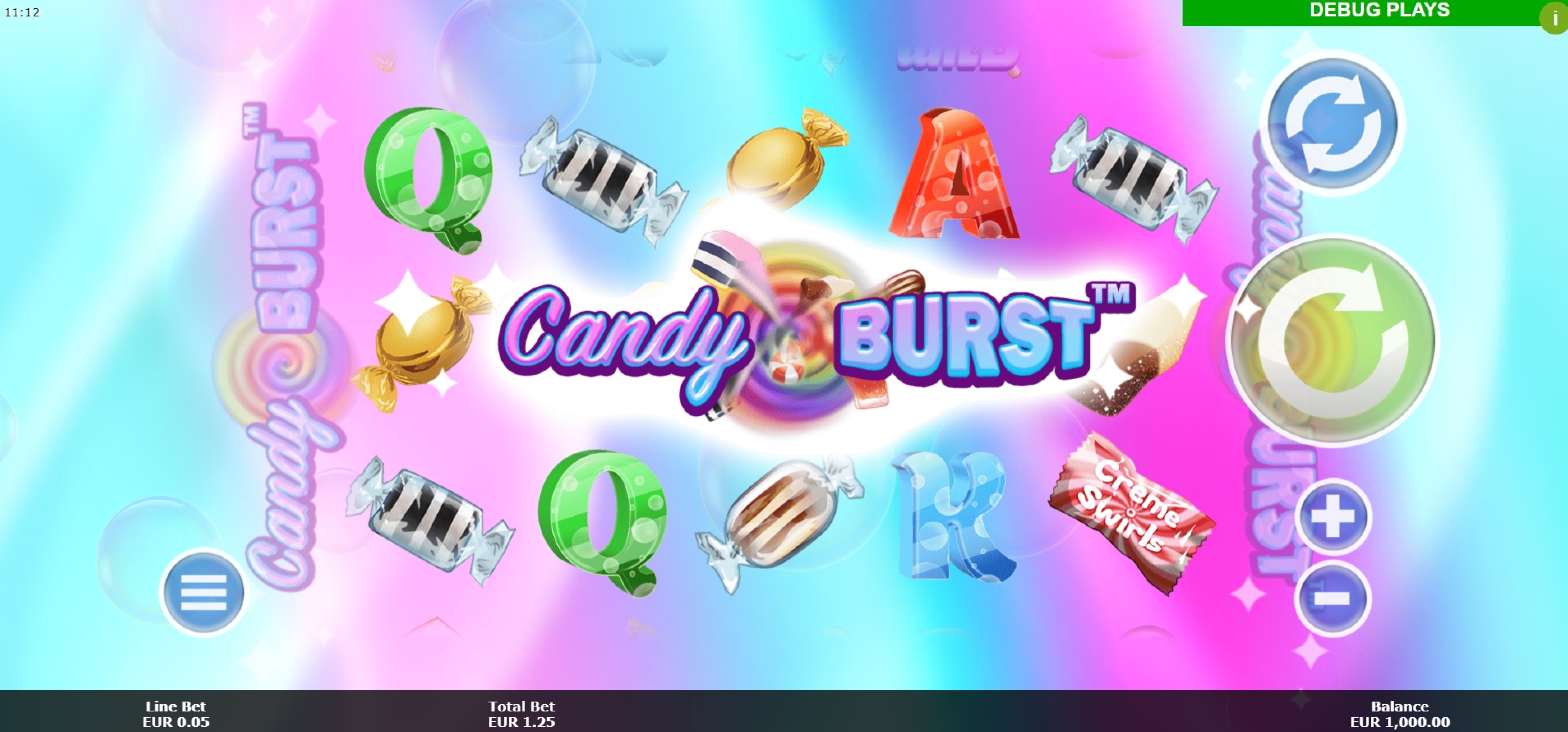 Reels in Candy Burst Slot Game by Mutuel Play