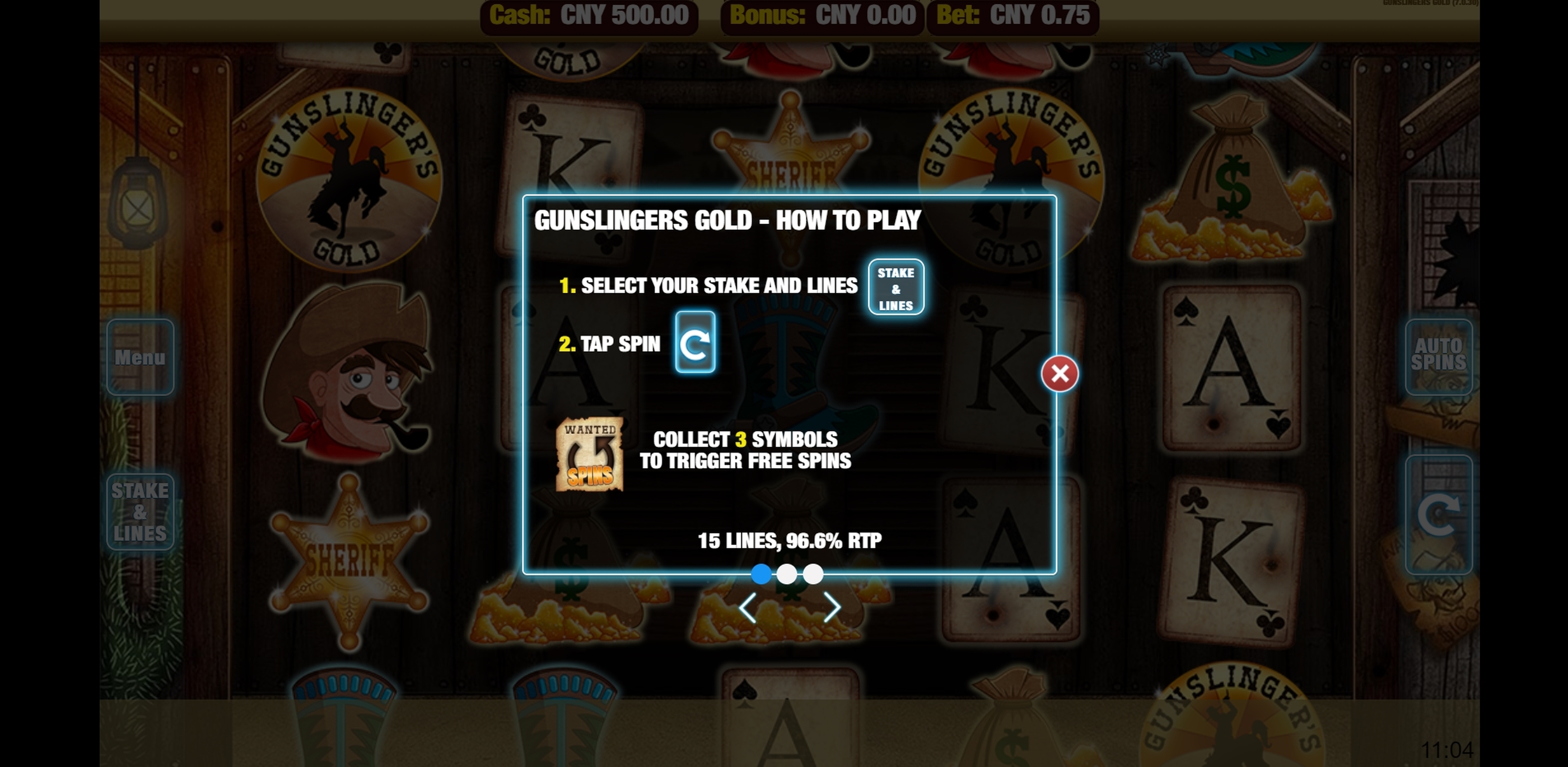 Info of Gunslingers' Gold Slot Game by Nektan