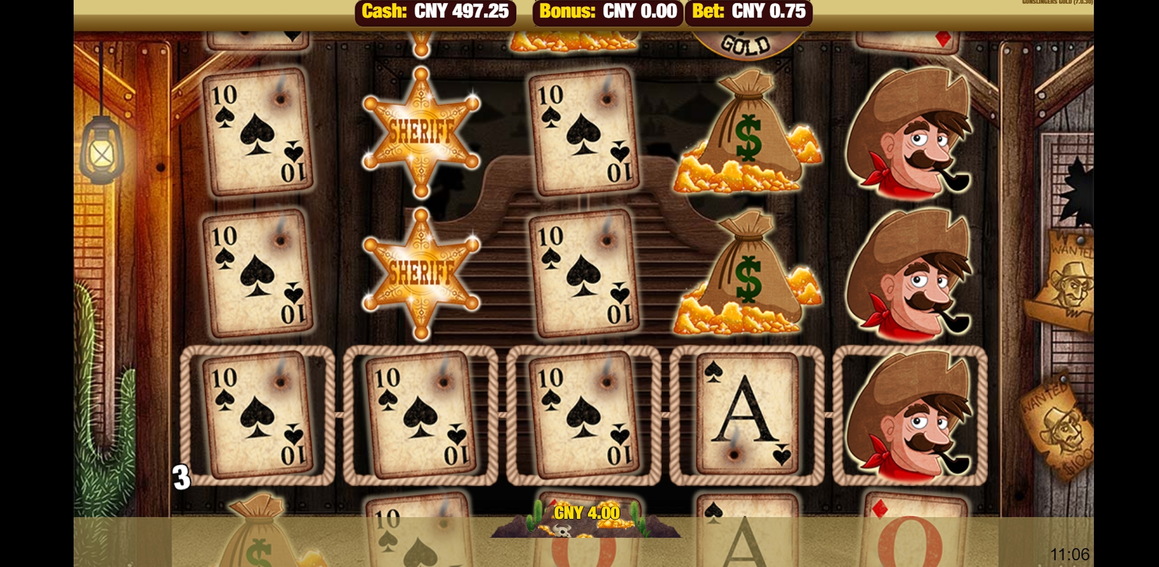 Win Money in Gunslingers' Gold Free Slot Game by Nektan