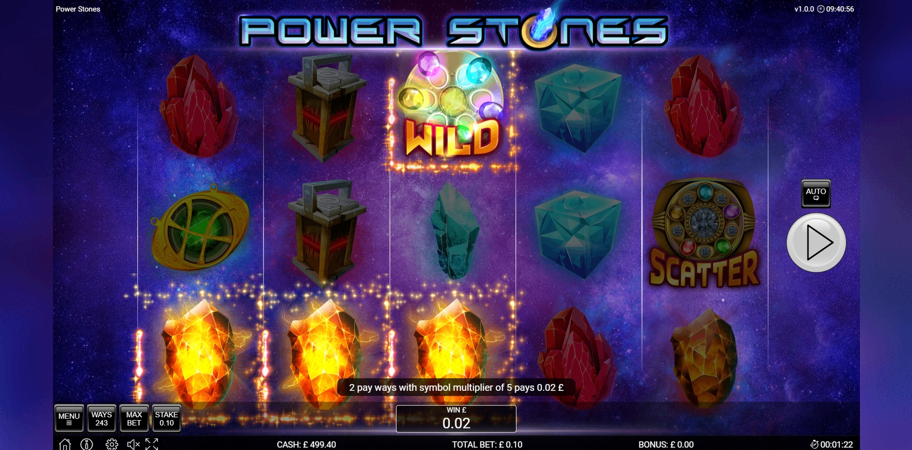 Win Money in Power Stones Free Slot Game by Nektan