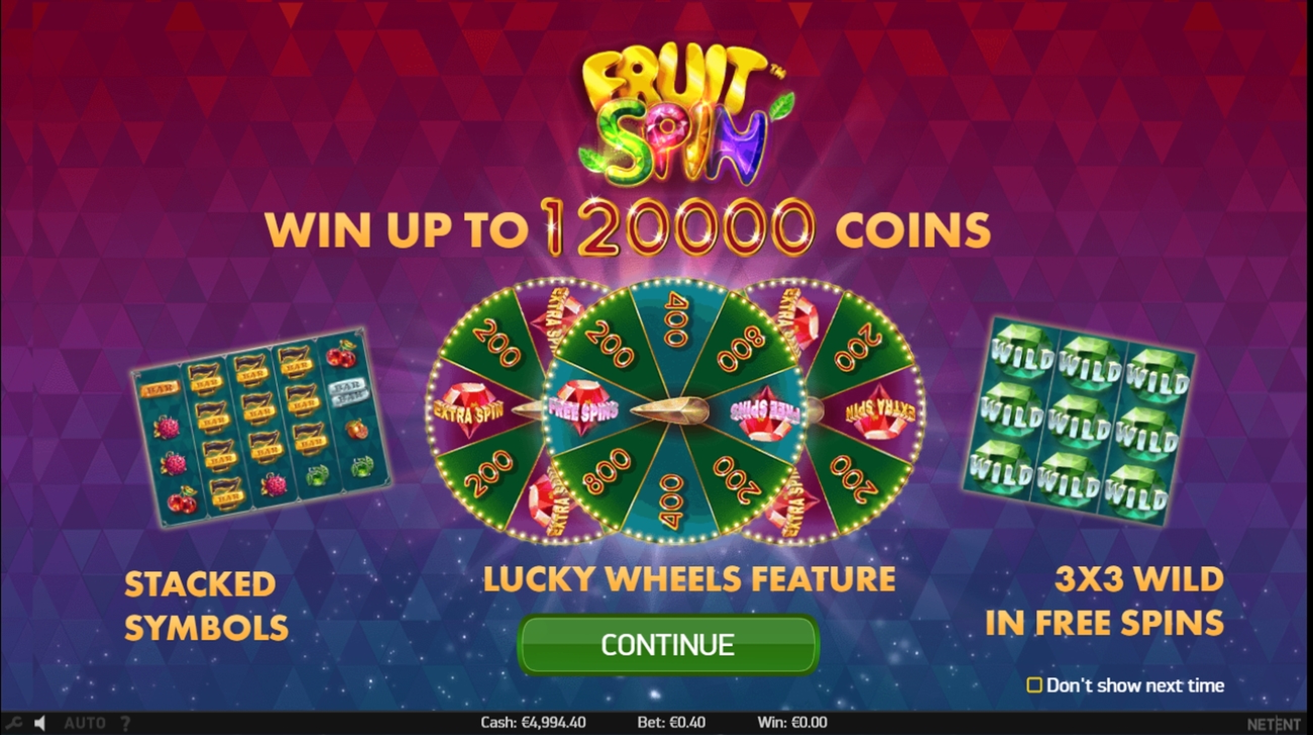 Play Fruit Spin Free Casino Slot Game by NetEnt