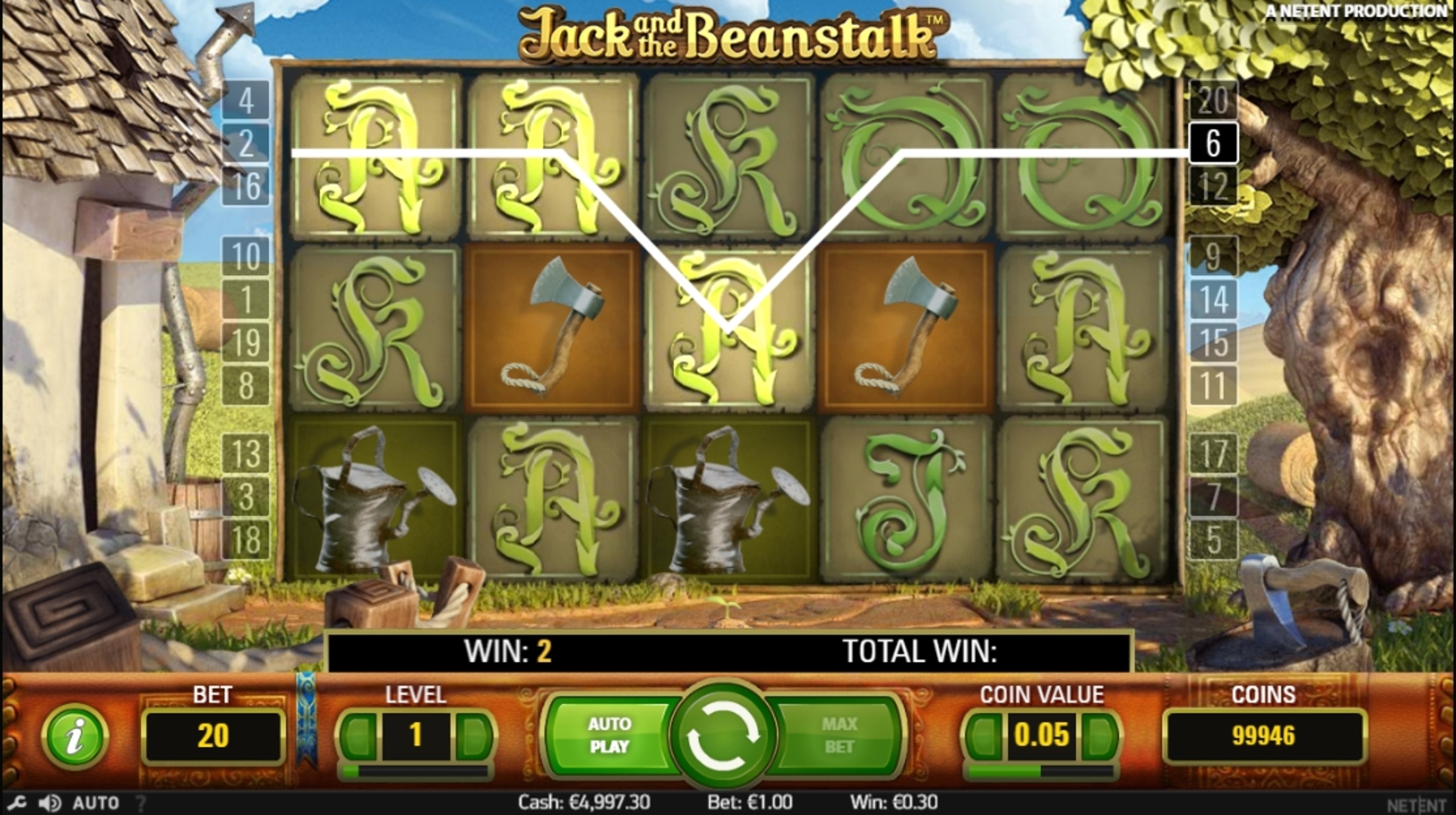 Win Money in Jack and the Beanstalk Free Slot Game by NetEnt