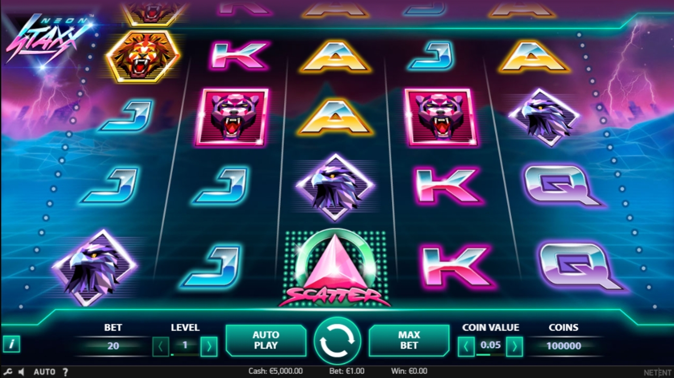 Reels in Neon Staxx Slot Game by NetEnt